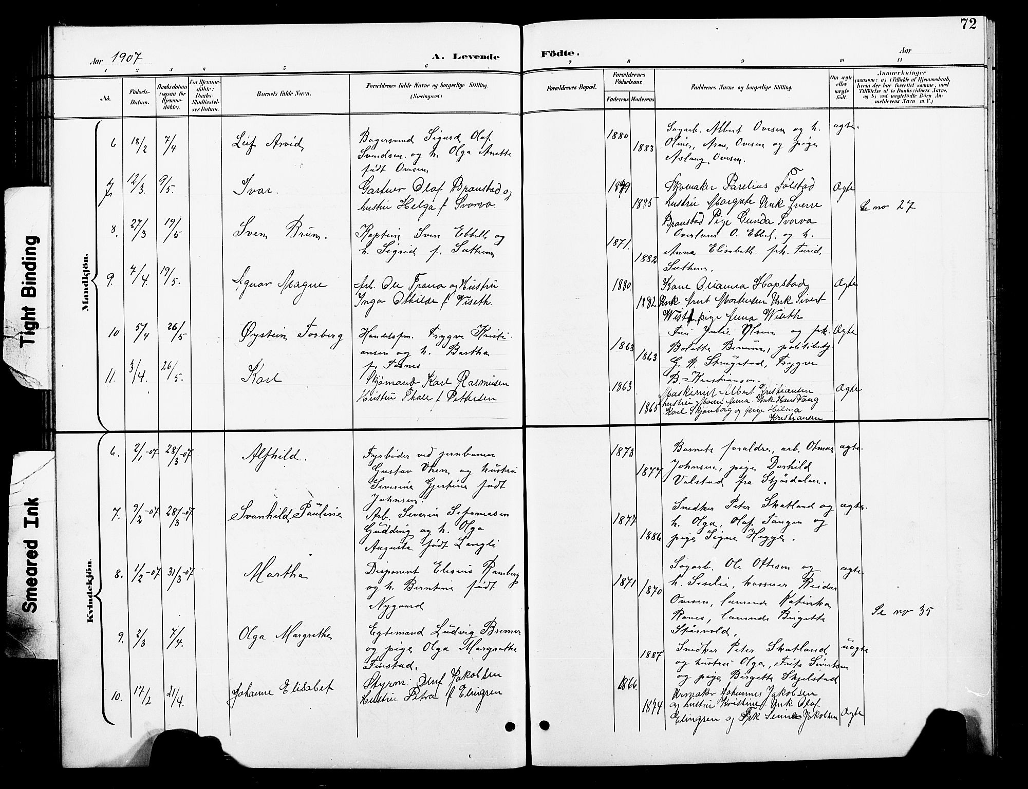Ministerialprotokoller, klokkerbøker og fødselsregistre - Nord-Trøndelag, SAT/A-1458/739/L0375: Parish register (copy) no. 739C03, 1898-1908, p. 72