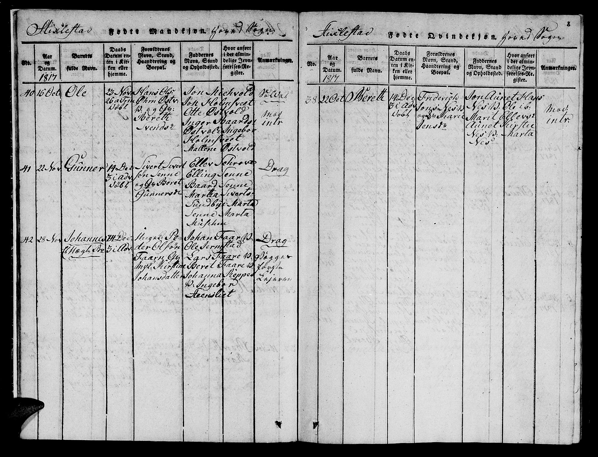 Ministerialprotokoller, klokkerbøker og fødselsregistre - Nord-Trøndelag, SAT/A-1458/723/L0251: Parish register (copy) no. 723C01 /1, 1816-1831, p. 8