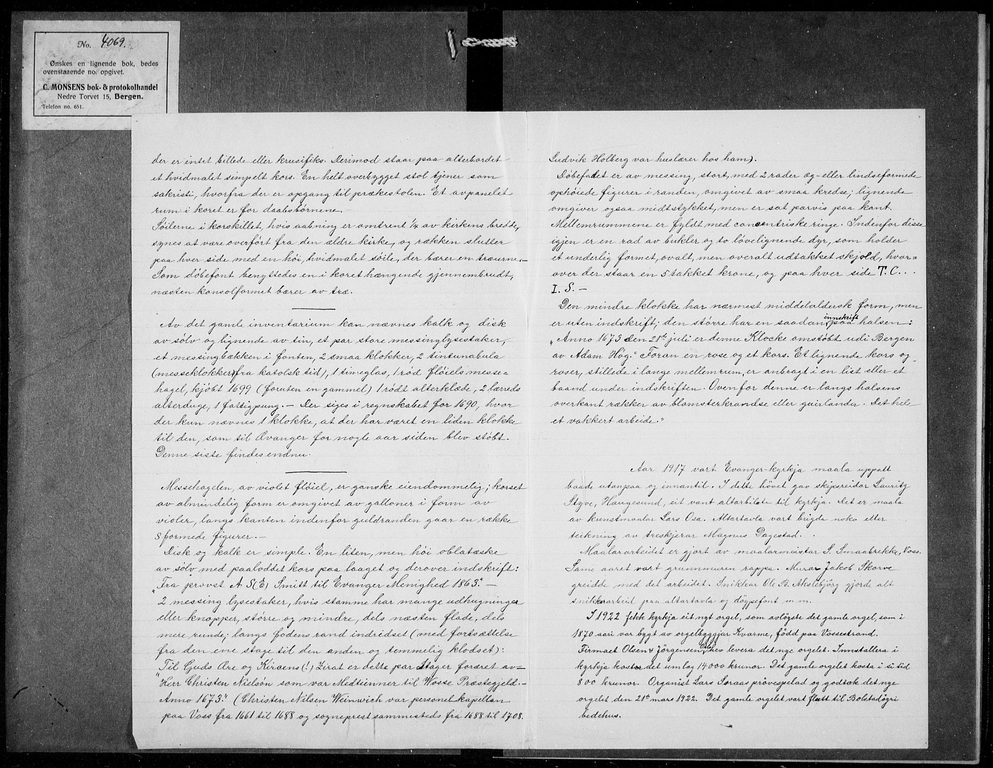 Evanger sokneprestembete, SAB/A-99924: Parish register (copy) no. A 6, 1918-1941