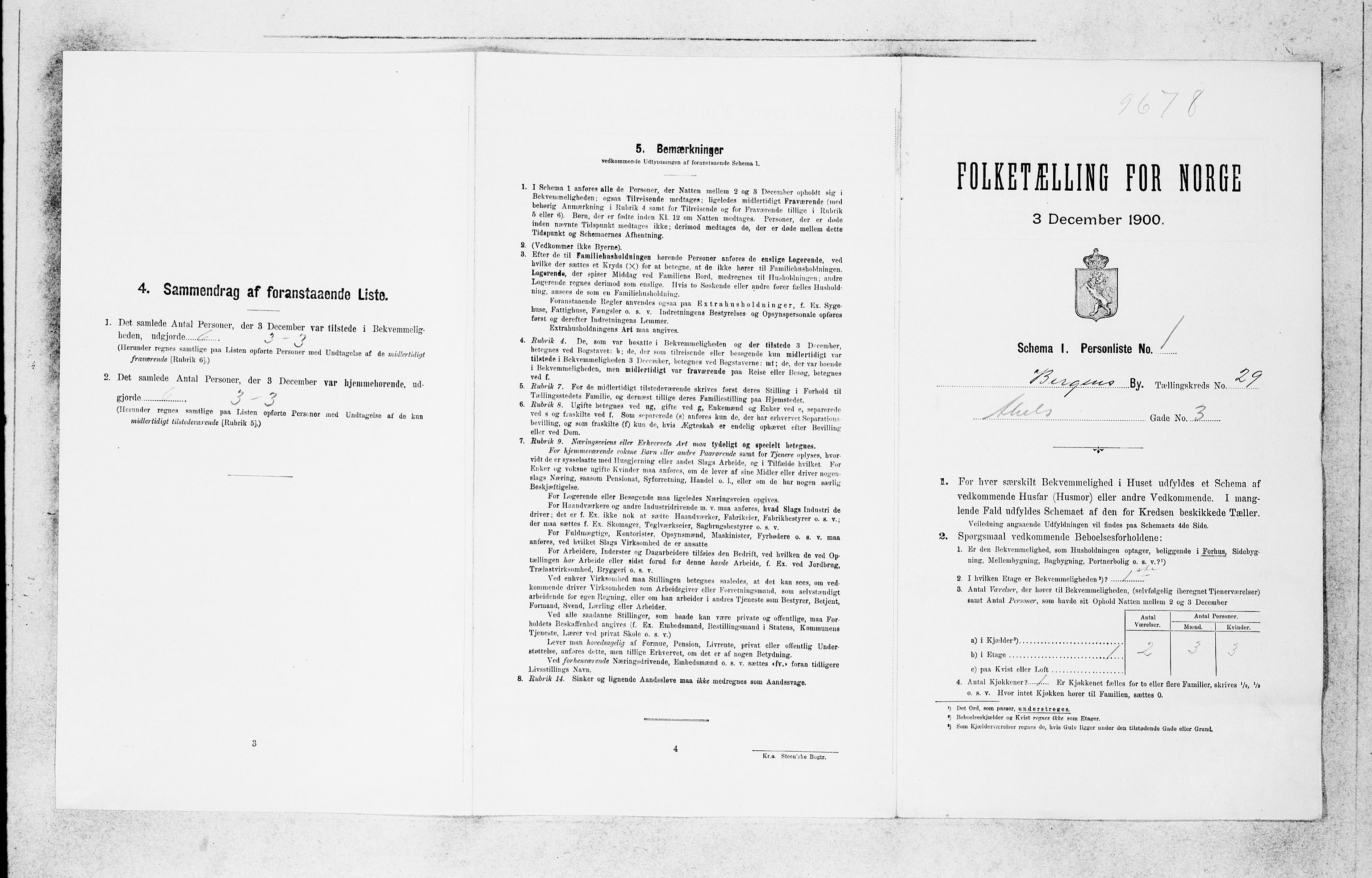 SAB, 1900 census for Bergen, 1900, p. 6046