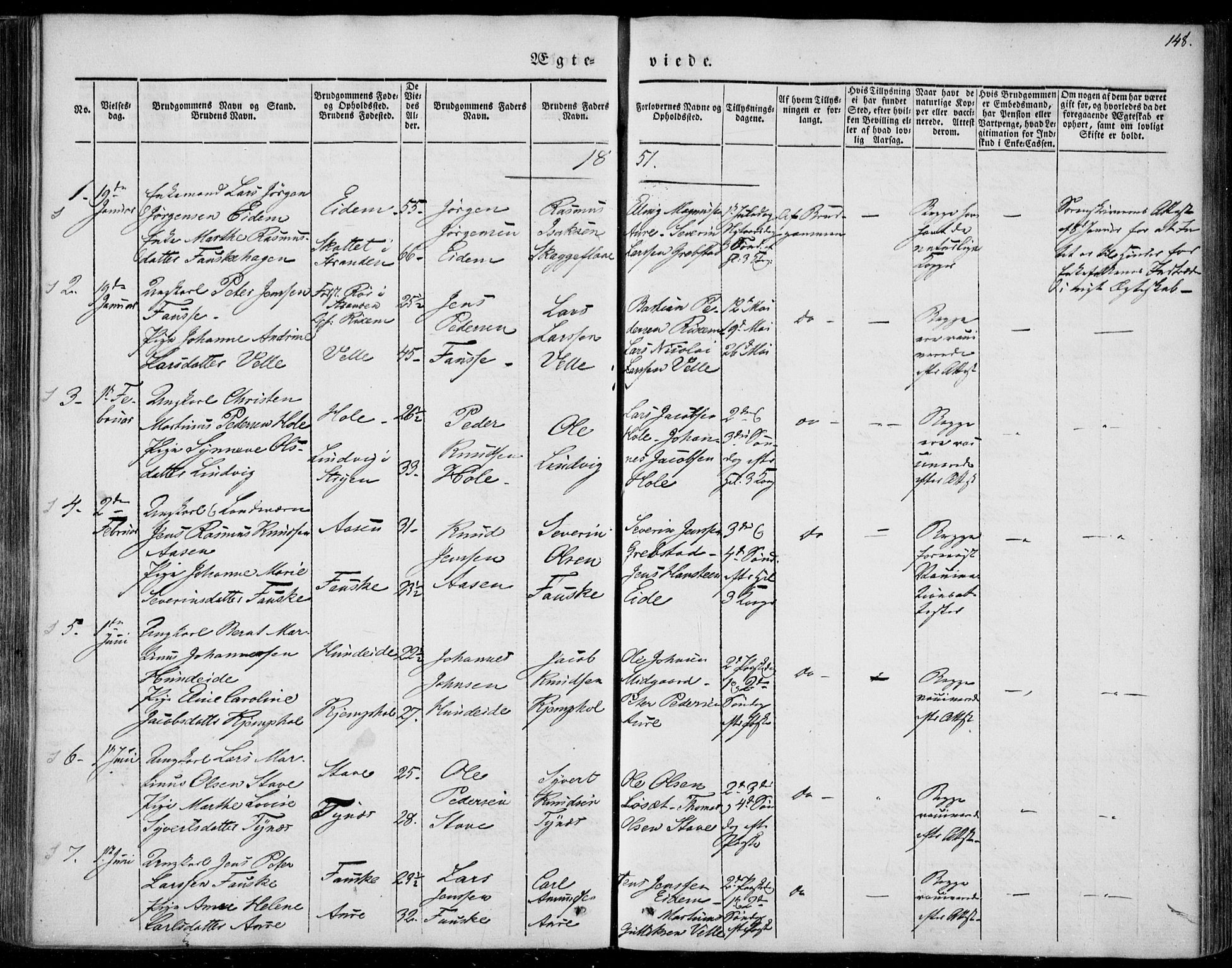 Ministerialprotokoller, klokkerbøker og fødselsregistre - Møre og Romsdal, AV/SAT-A-1454/522/L0312: Parish register (official) no. 522A07, 1843-1851, p. 148