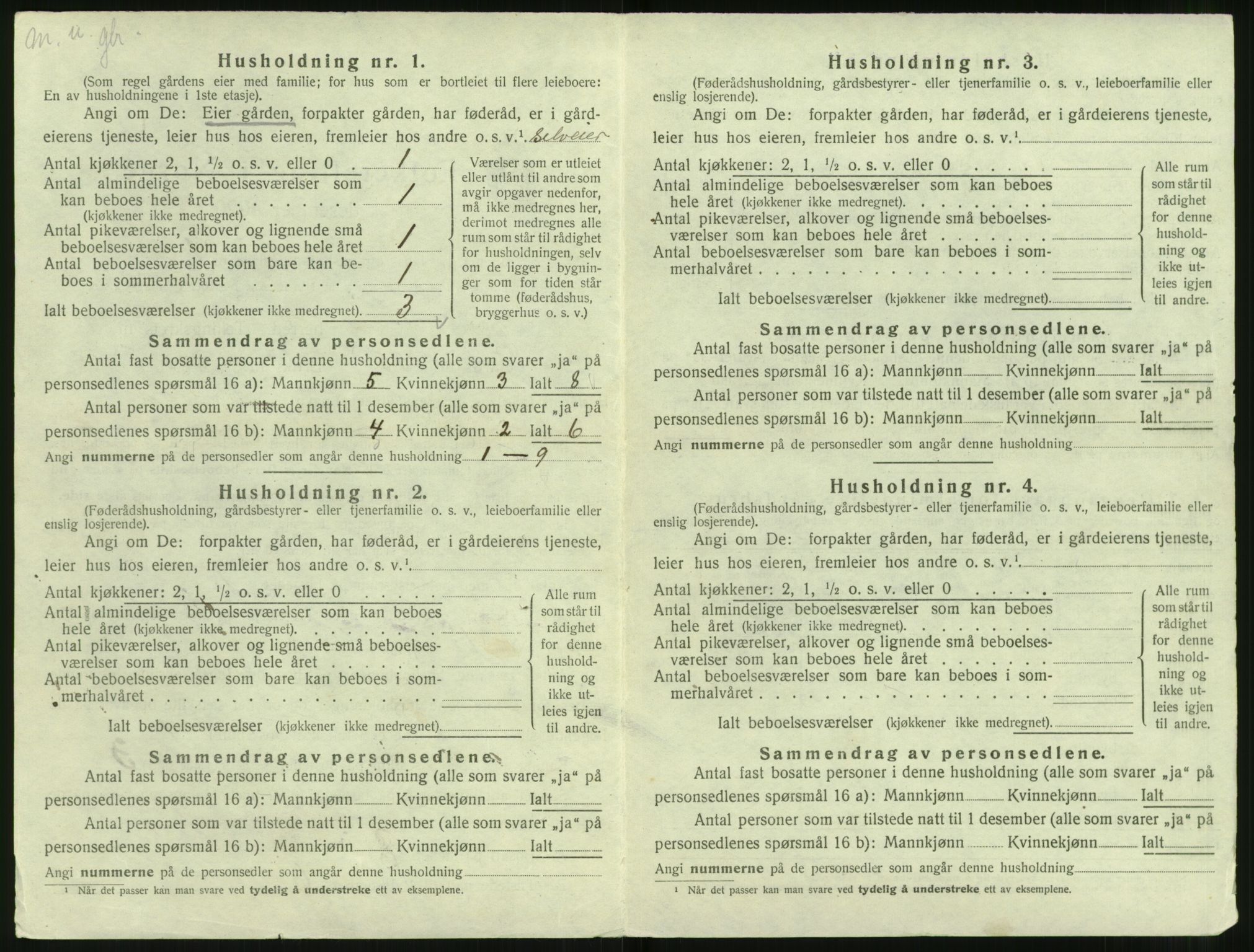 SAT, 1920 census for Hareid, 1920, p. 286