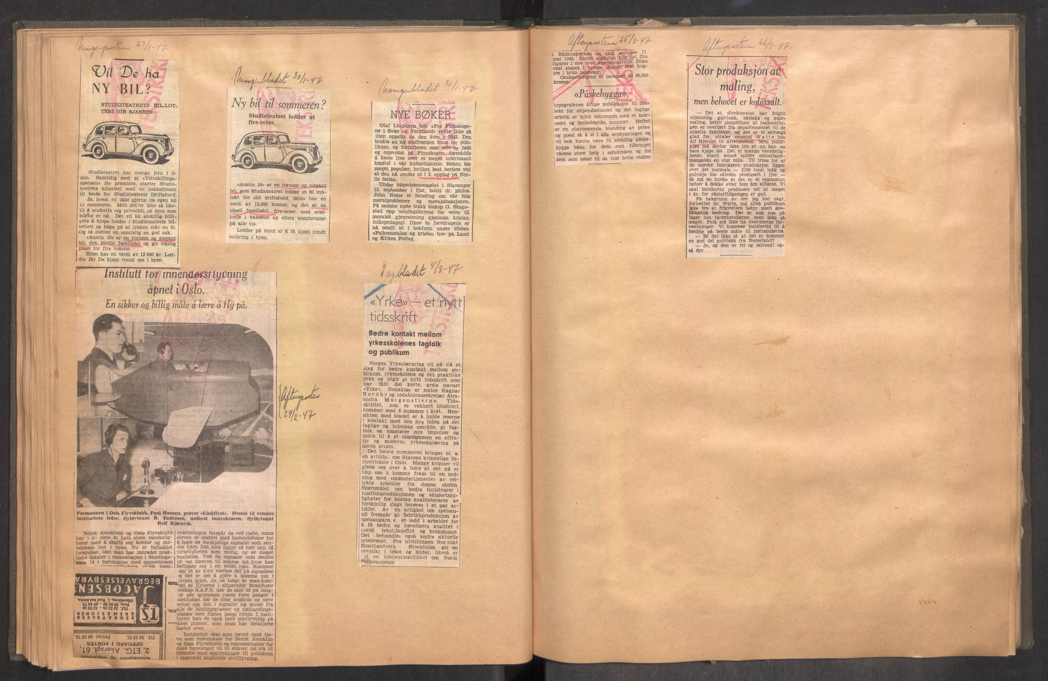 Tekstreklameutvalget, AV/RA-PA-0854/A/Aa/L0004: Kvartalsrapporter om virksomheten, 1940-1951