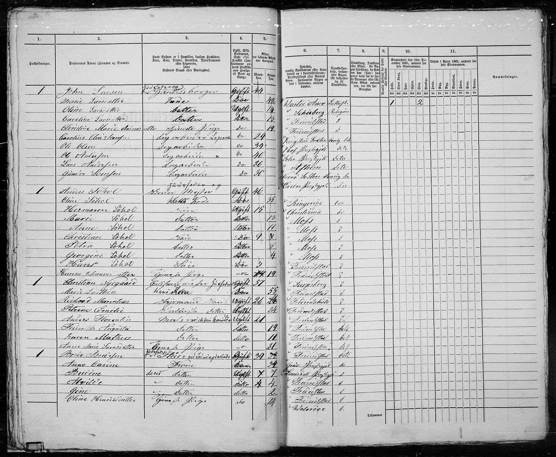 RA, 1865 census for Fredrikstad/Fredrikstad, 1865, p. 55