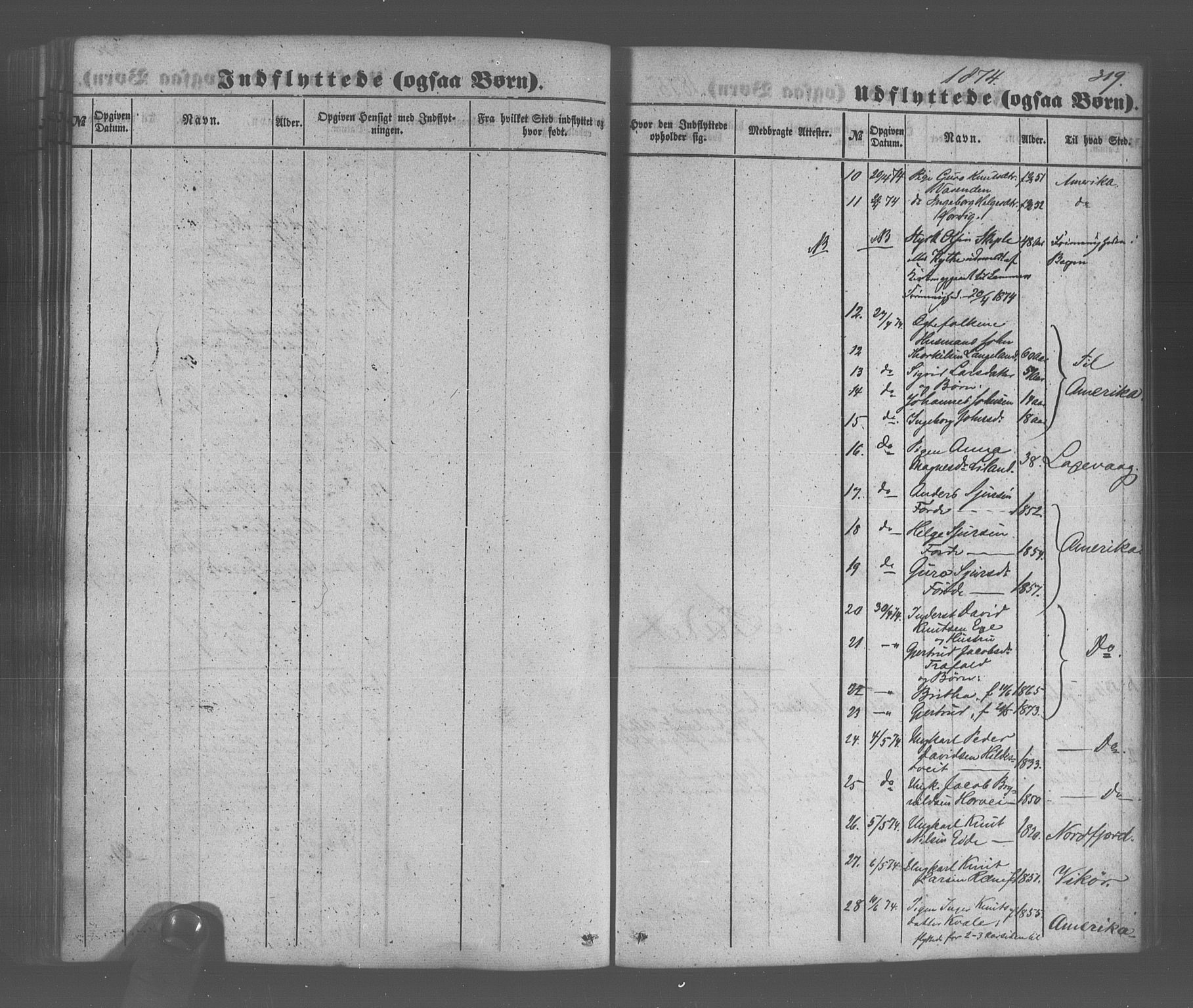 Voss sokneprestembete, SAB/A-79001/H/Haa: Parish register (official) no. A 20, 1855-1886, p. 319