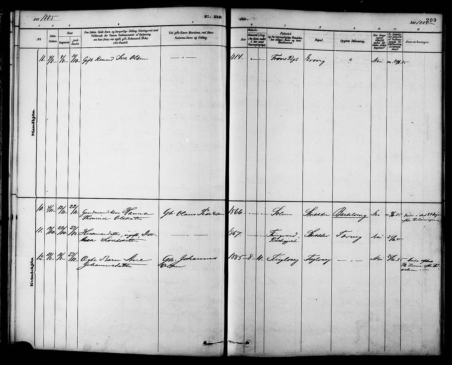 Ministerialprotokoller, klokkerbøker og fødselsregistre - Møre og Romsdal, AV/SAT-A-1454/577/L0896: Parish register (official) no. 577A03, 1880-1898, p. 209