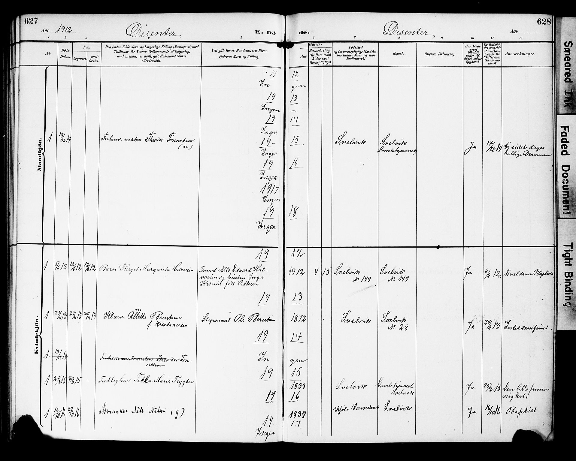 Strømm kirkebøker, AV/SAKO-A-322/G/Gb/L0002: Parish register (copy) no. II 2, 1897-1928, p. 627-628