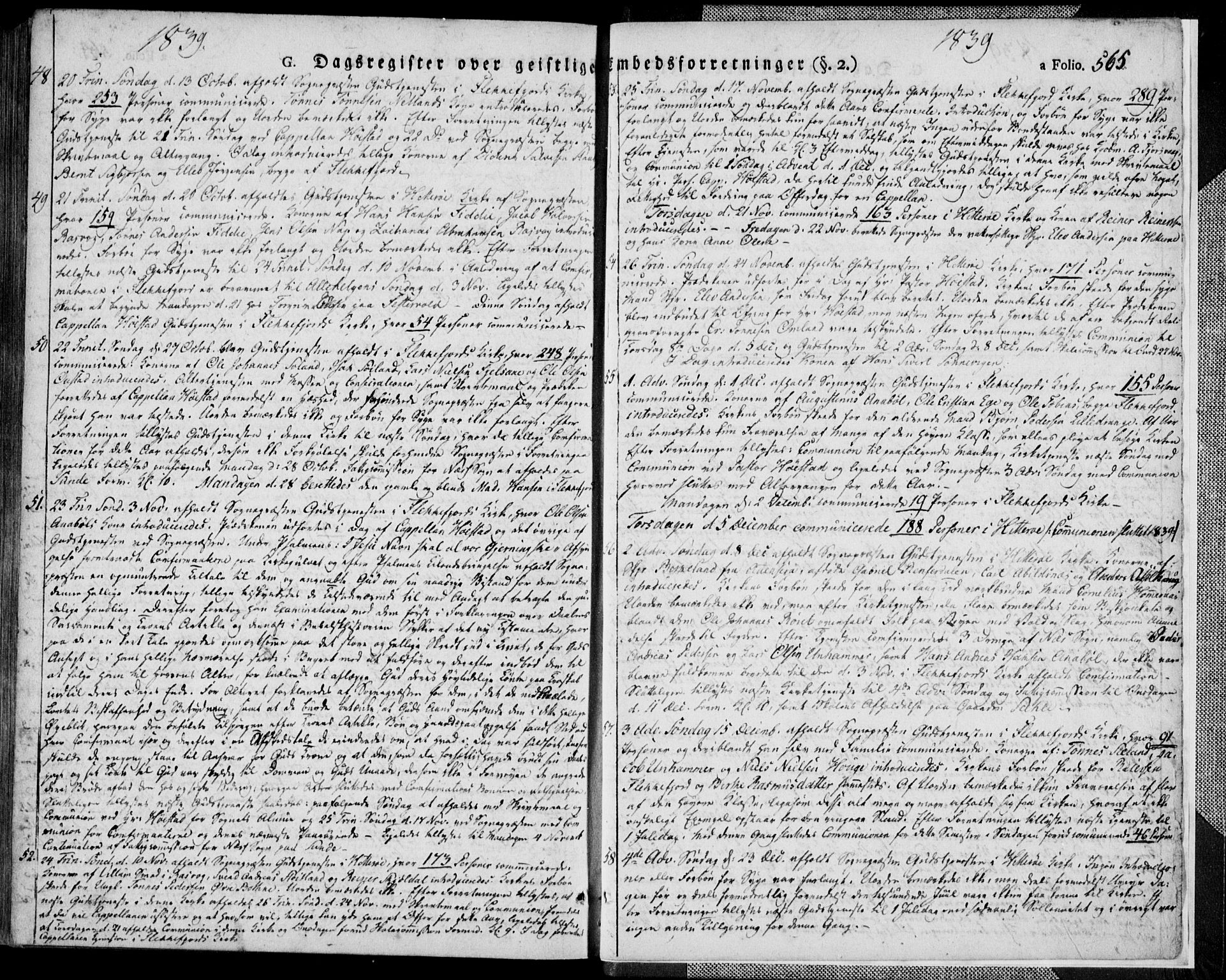 Flekkefjord sokneprestkontor, SAK/1111-0012/F/Fa/Fac/L0003: Parish register (official) no. A 3, 1826-1841, p. 565