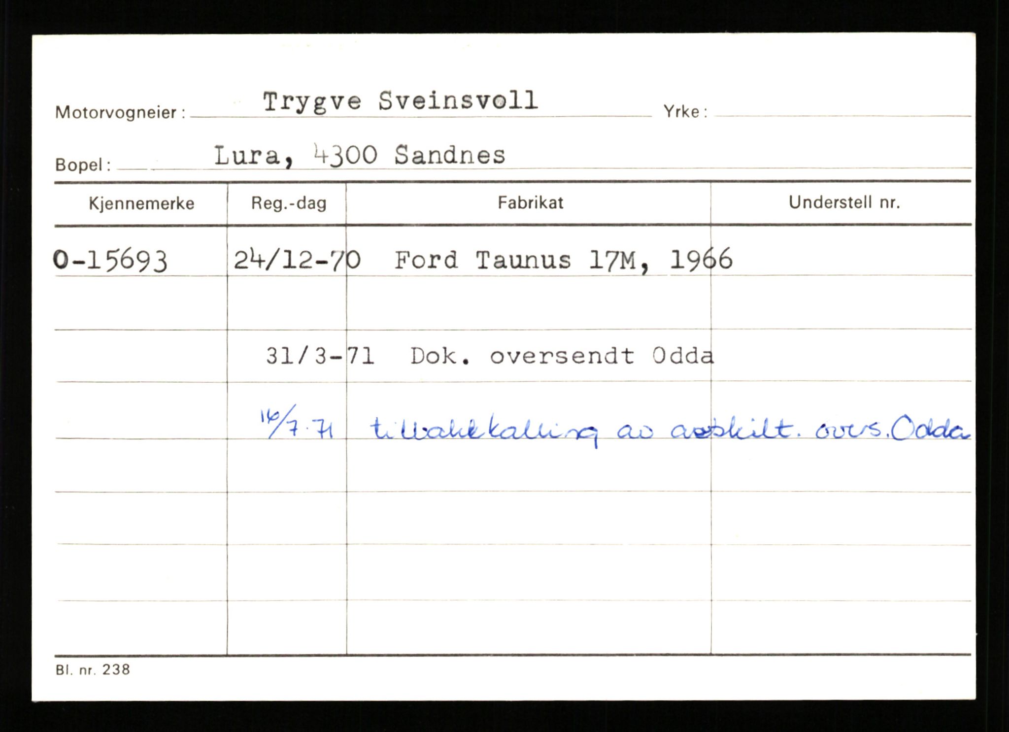 Stavanger trafikkstasjon, AV/SAST-A-101942/0/G/L0004: Registreringsnummer: 15497 - 22957, 1930-1971, p. 145