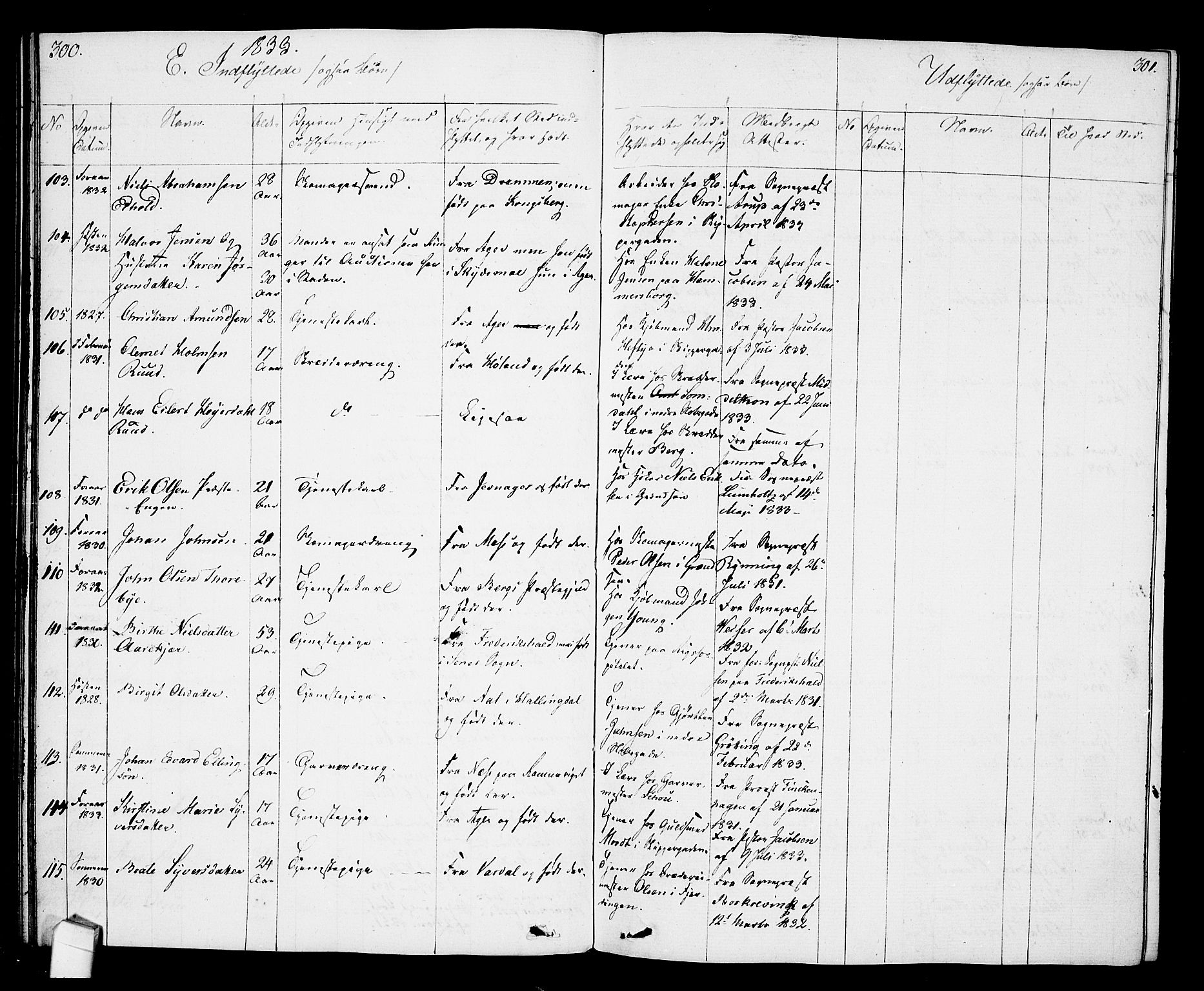 Oslo domkirke Kirkebøker, AV/SAO-A-10752/F/Fa/L0027: Parish register (official) no. 27, 1828-1840, p. 300-301