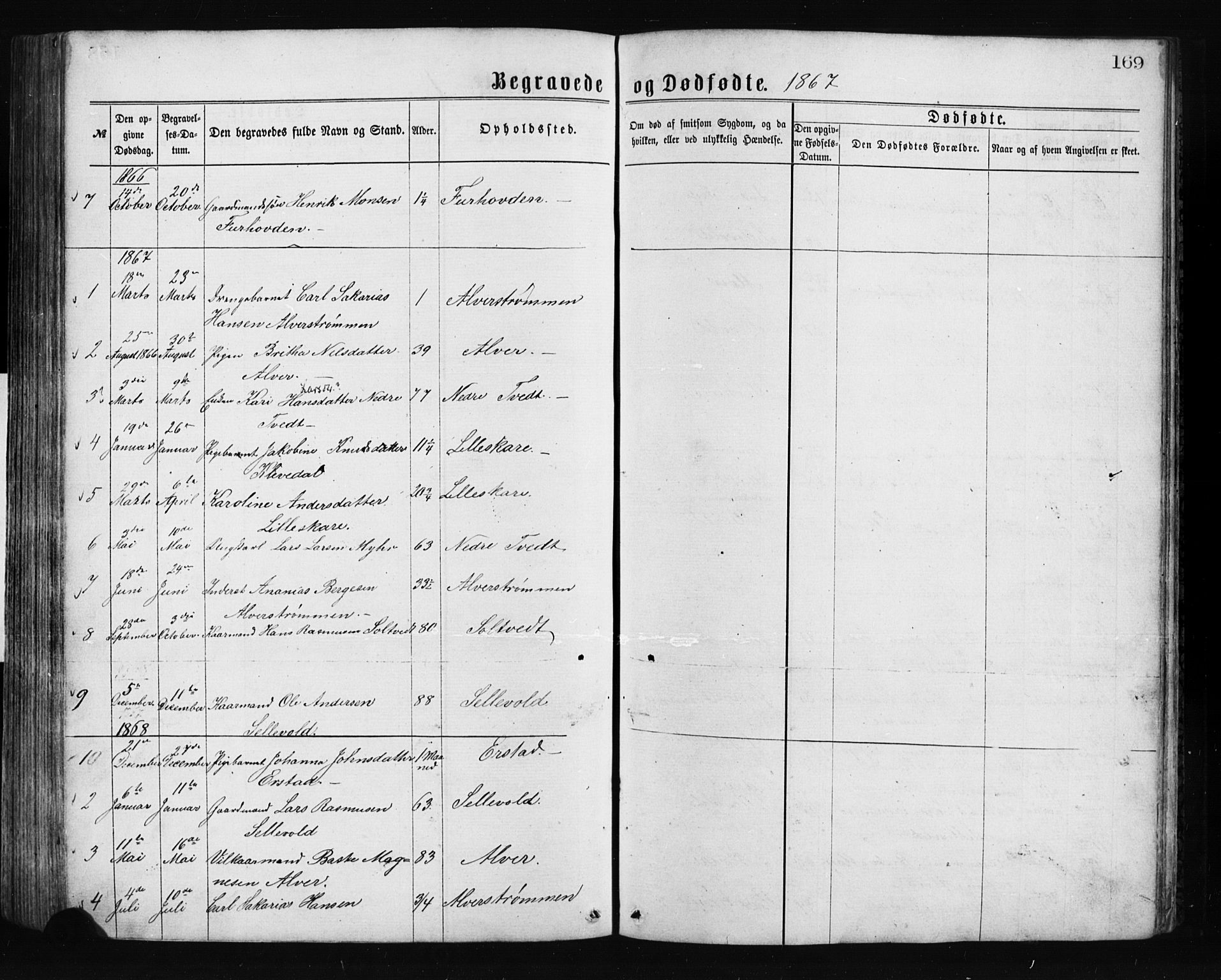 Alversund Sokneprestembete, SAB/A-73901/H/Ha/Hab: Parish register (copy) no. A 2, 1864-1905, p. 169