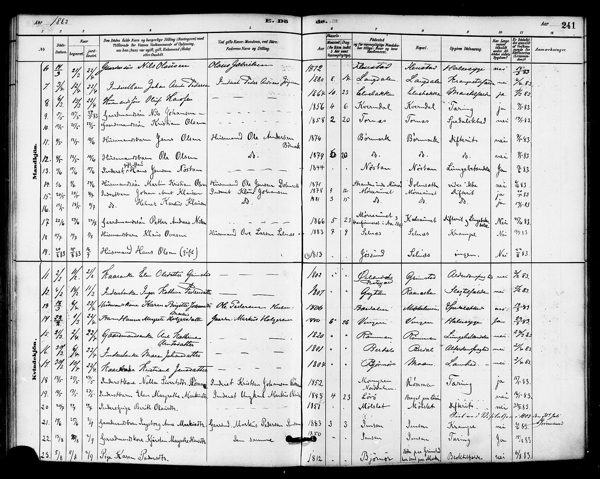 Ministerialprotokoller, klokkerbøker og fødselsregistre - Sør-Trøndelag, SAT/A-1456/655/L0680: Parish register (official) no. 655A09, 1880-1894, p. 241
