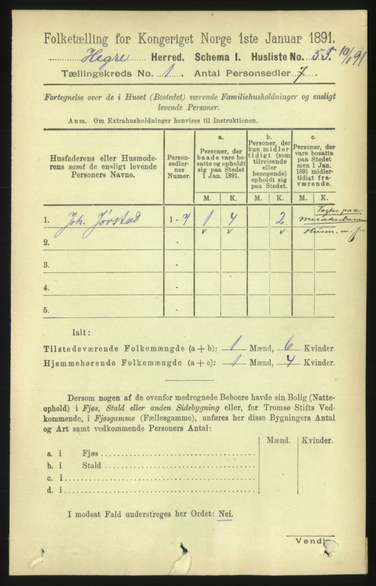 RA, 1891 census for 1712 Hegra, 1891, p. 75