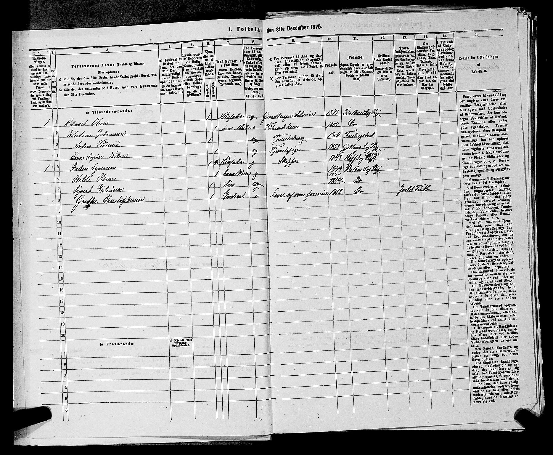 SAKO, 1875 census for 0715P Botne, 1875, p. 213