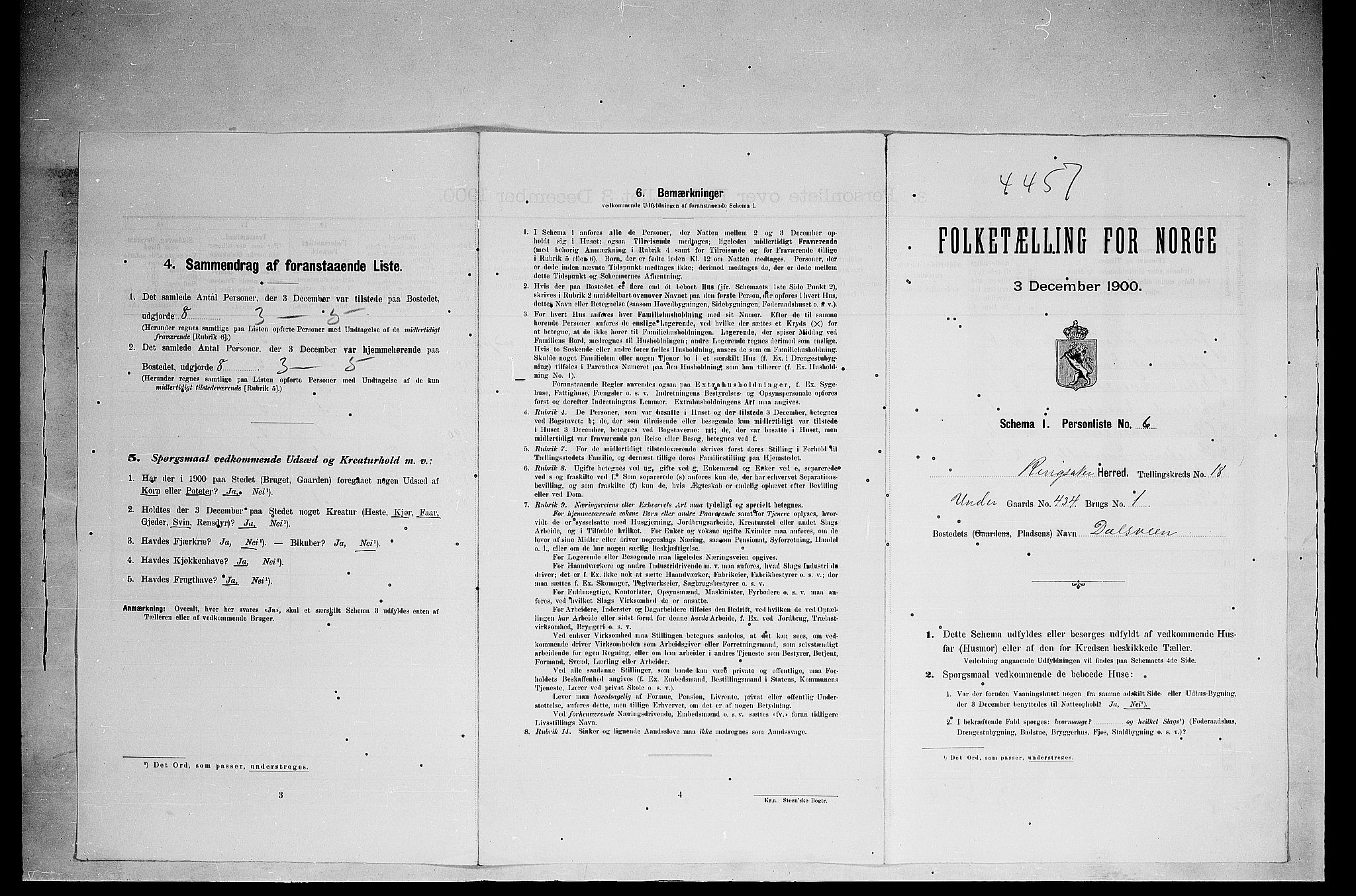 SAH, 1900 census for Ringsaker, 1900, p. 3240