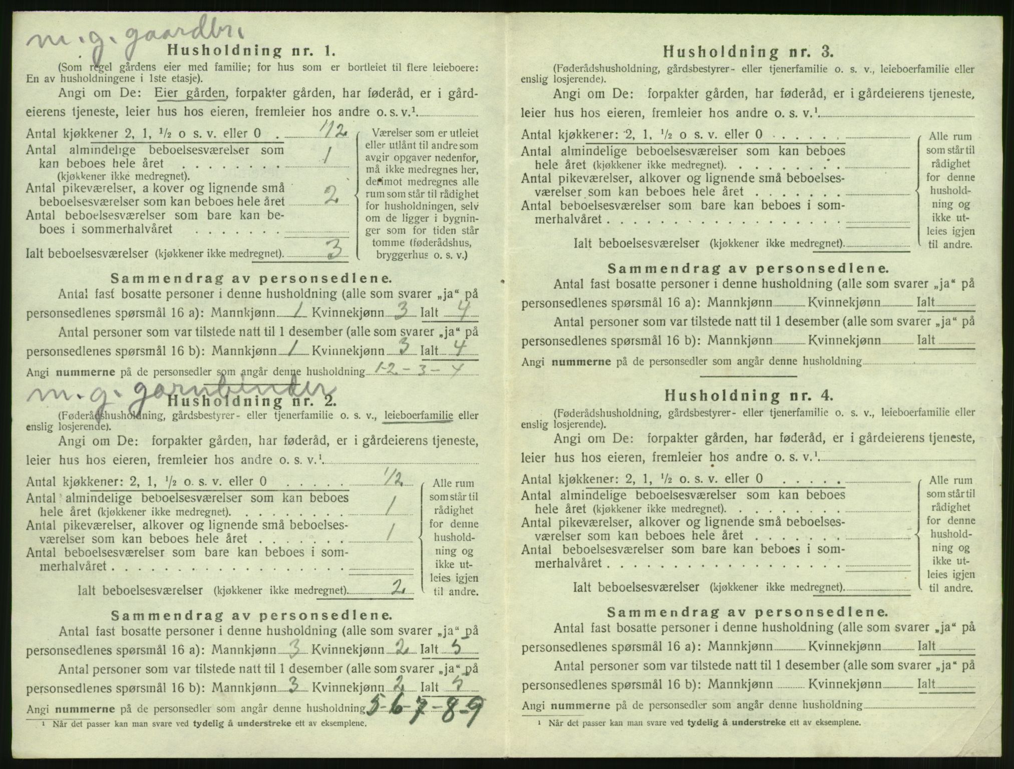 SAT, 1920 census for Vatne, 1920, p. 453