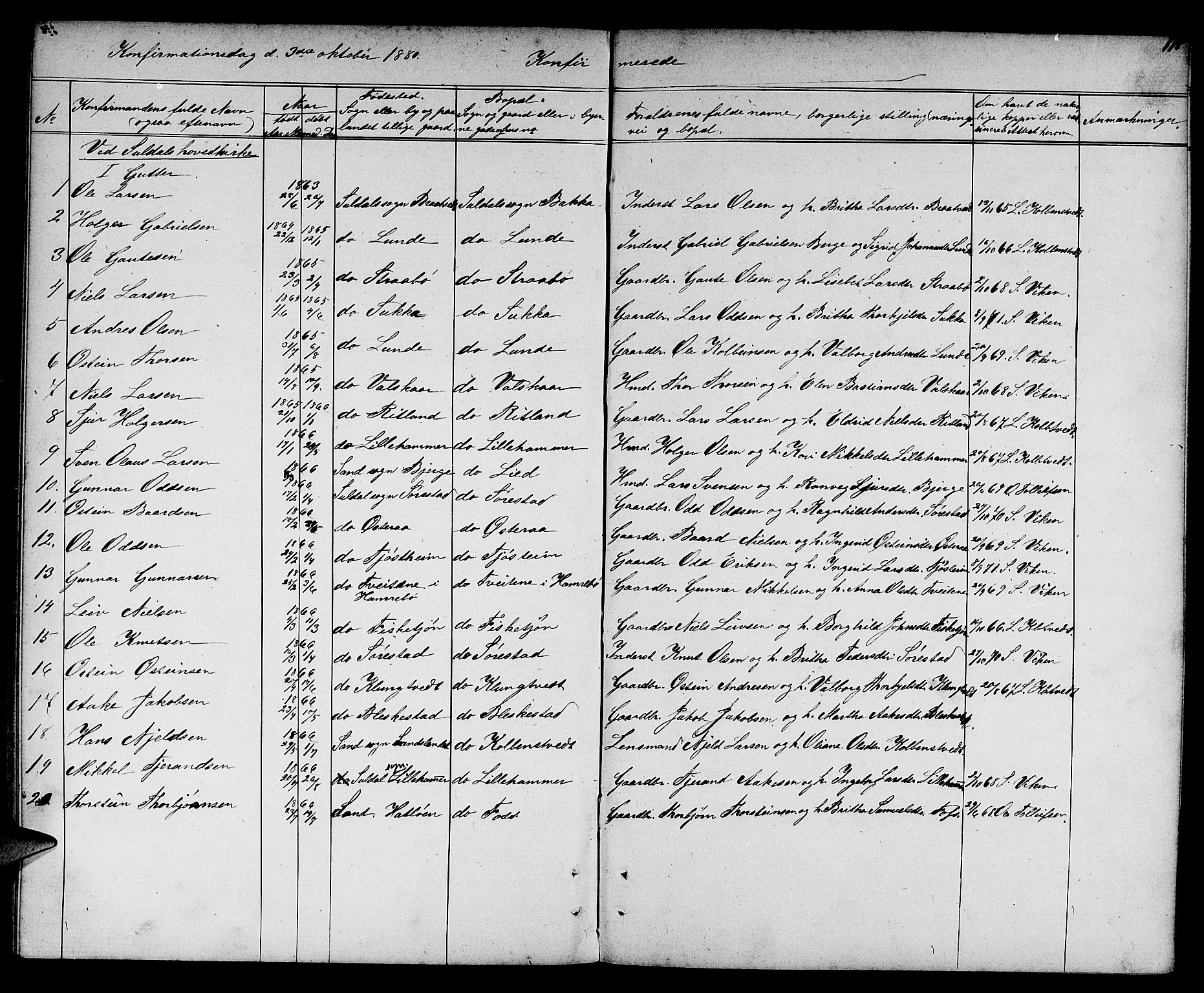 Suldal sokneprestkontor, SAST/A-101845/01/V/L0004: Parish register (copy) no. B 4, 1866-1885, p. 111