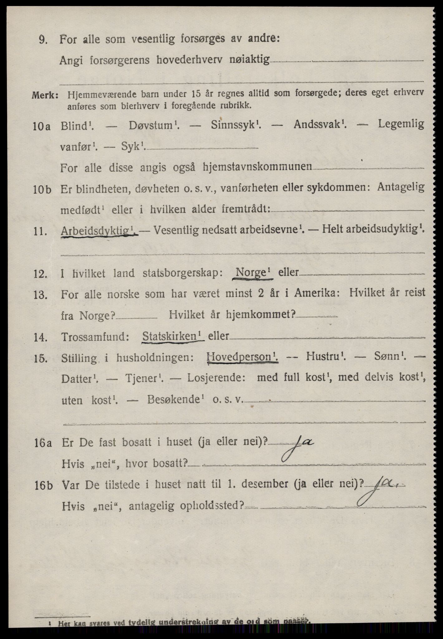 SAT, 1920 census for Ulstein, 1920, p. 1685