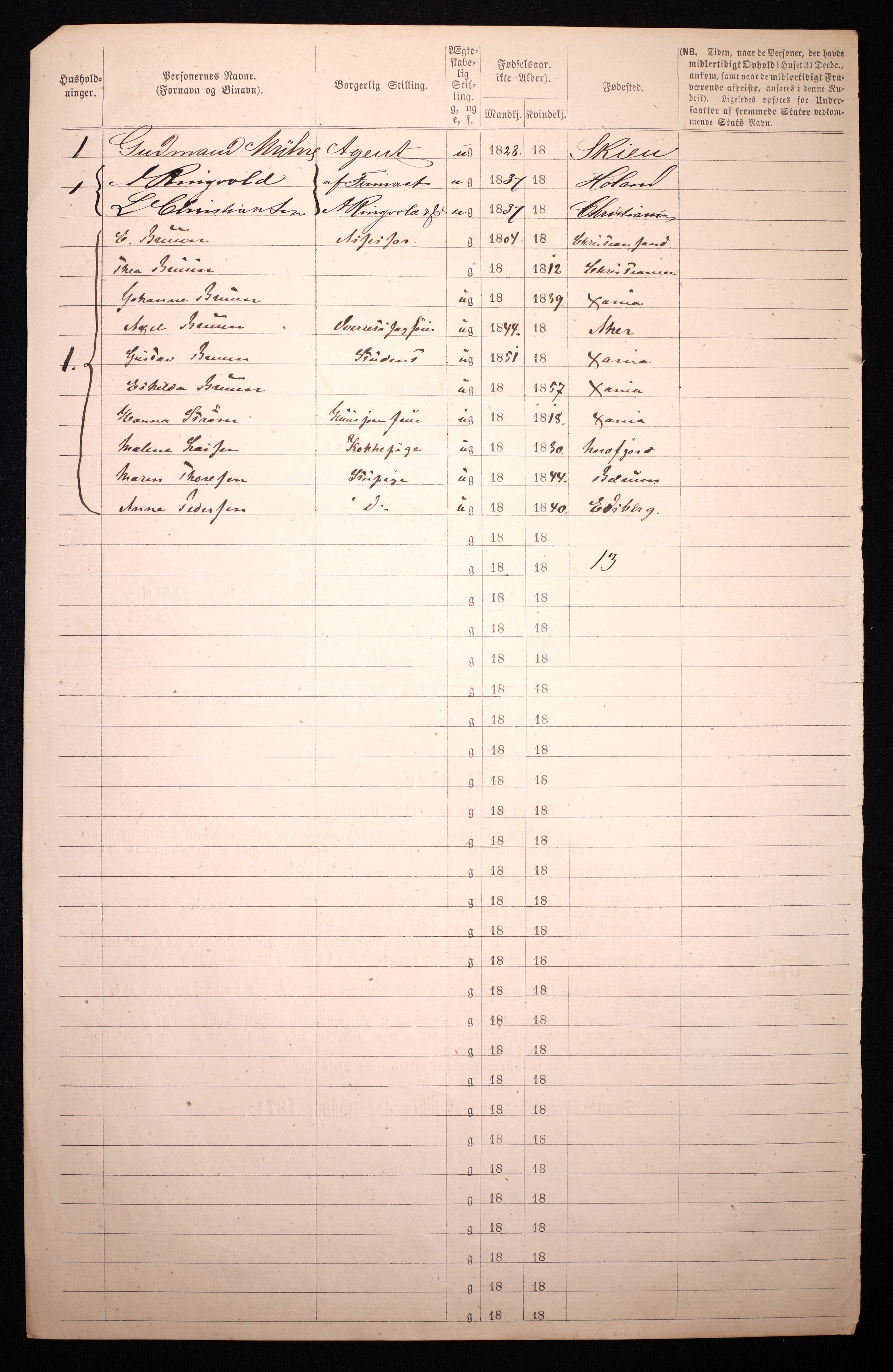 RA, 1870 census for 0301 Kristiania, 1870, p. 2790