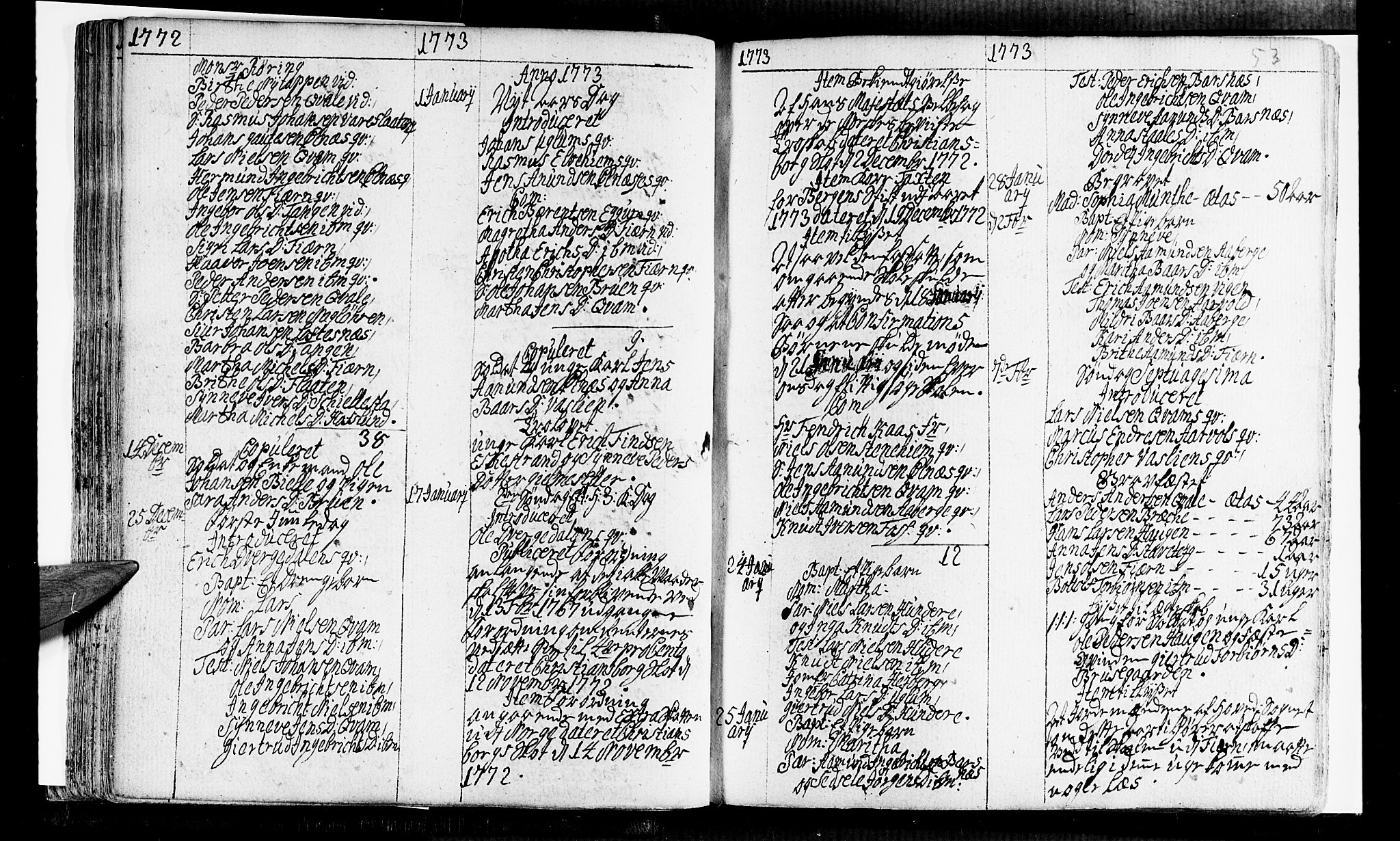 Sogndal sokneprestembete, SAB/A-81301/H/Haa/Haaa/L0005: Parish register (official) no. A 5, 1768-1782, p. 53