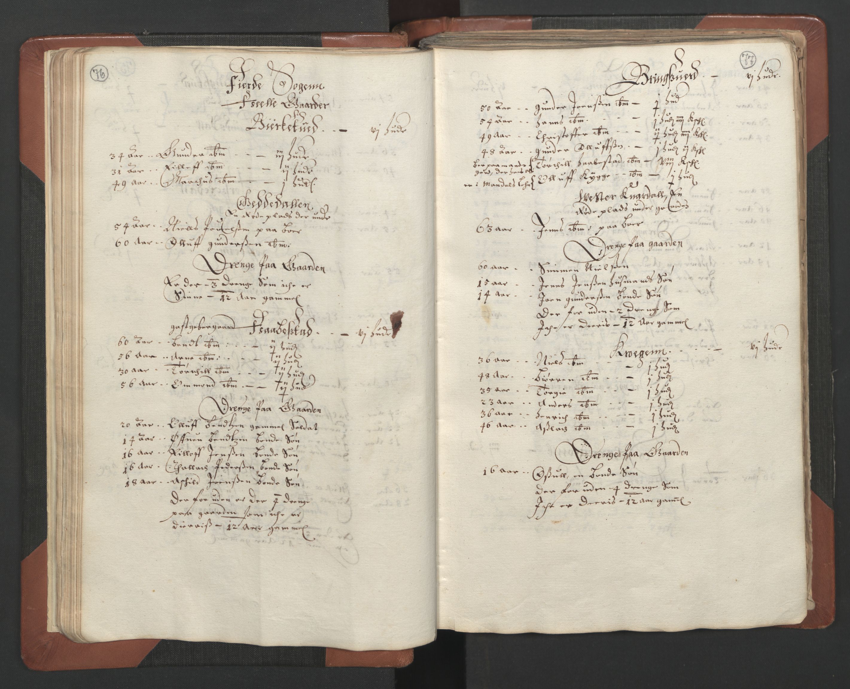 RA, Bailiff's Census 1664-1666, no. 7: Nedenes fogderi, 1664-1666, p. 76-77