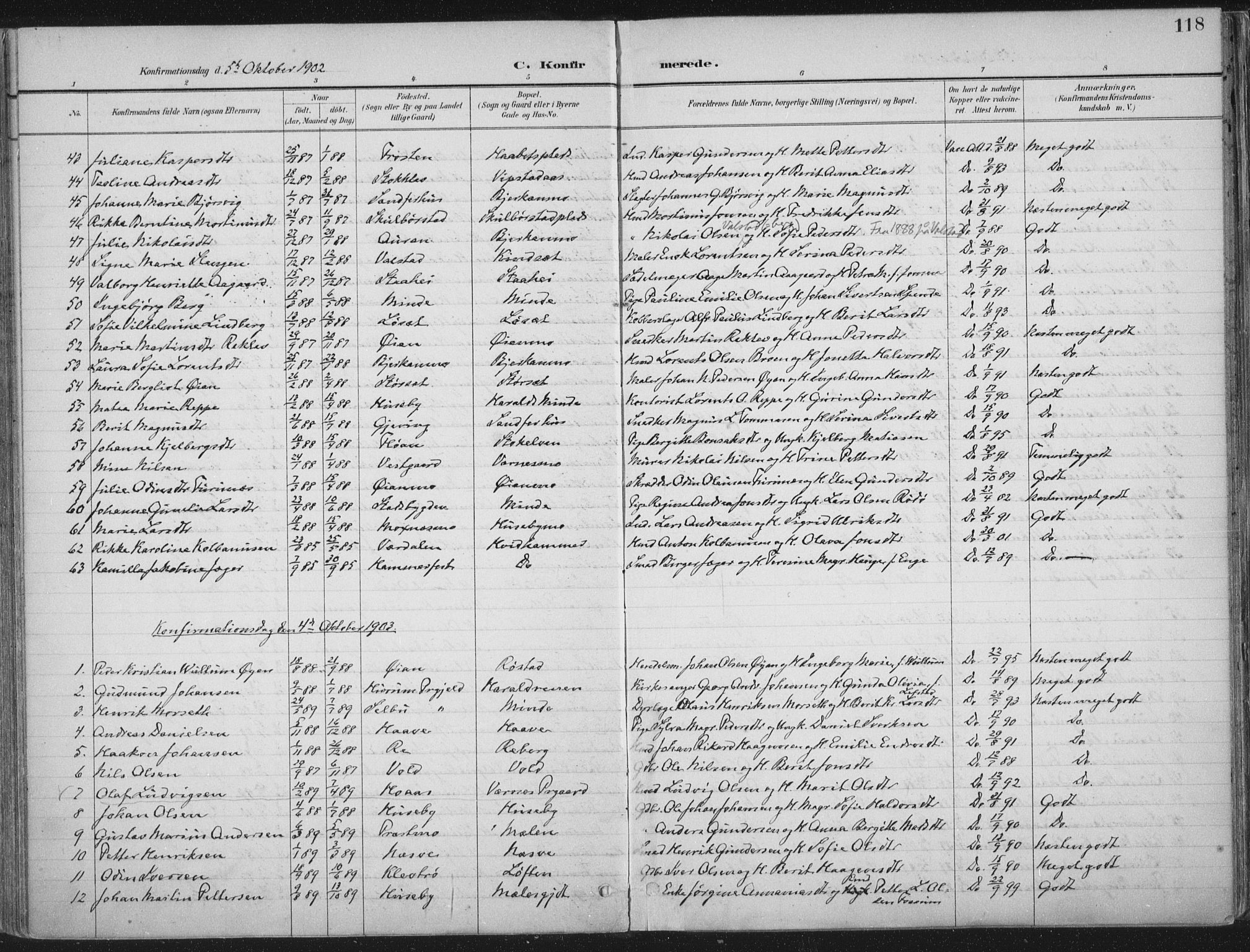 Ministerialprotokoller, klokkerbøker og fødselsregistre - Nord-Trøndelag, SAT/A-1458/709/L0082: Parish register (official) no. 709A22, 1896-1916, p. 118