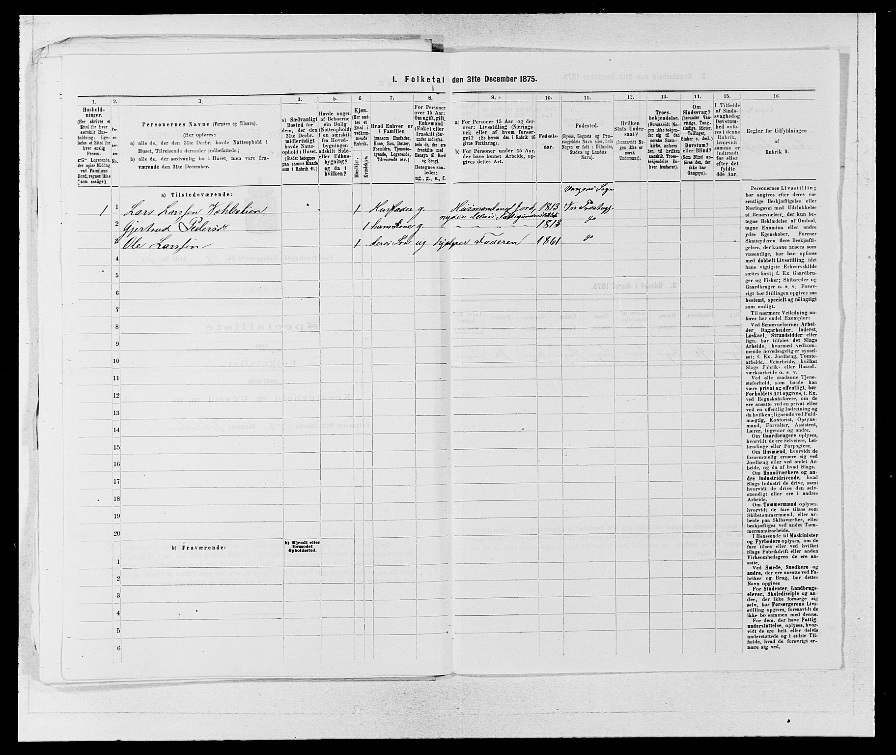 SAB, 1875 census for 1235P Voss, 1875, p. 1484