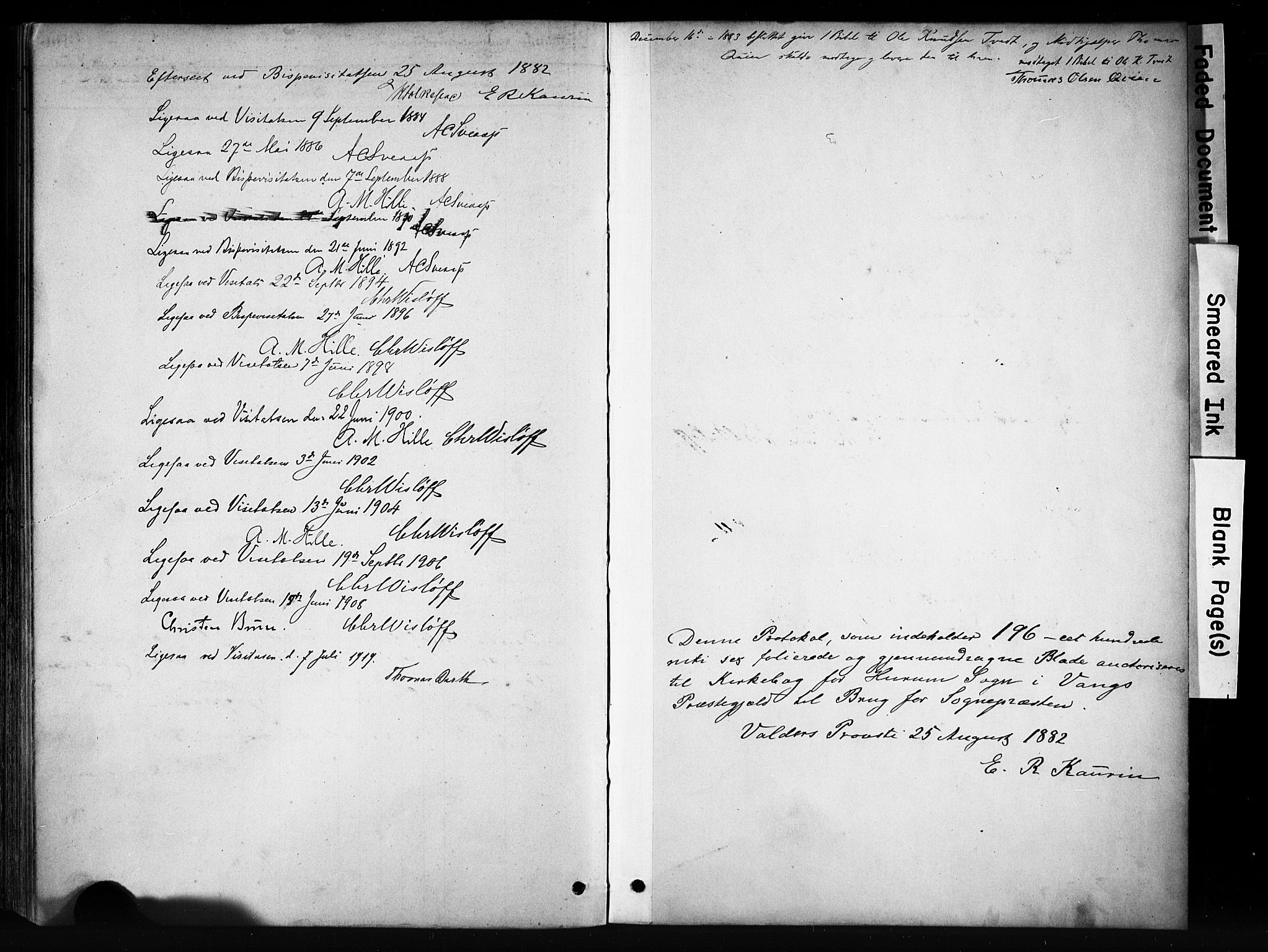 Vang prestekontor, Valdres, AV/SAH-PREST-140/H/Ha/L0009: Parish register (official) no. 9, 1882-1914, p. 186