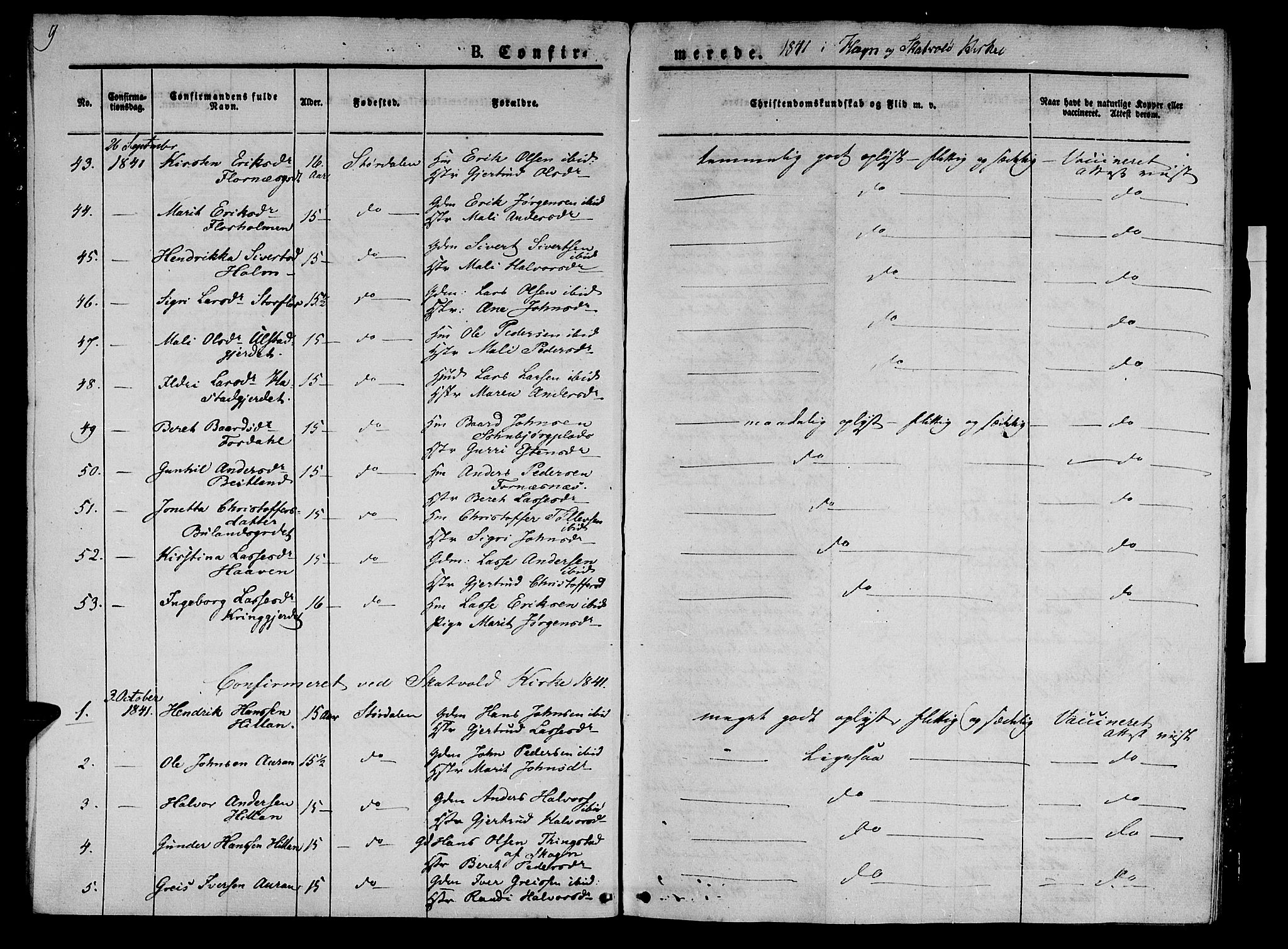 Ministerialprotokoller, klokkerbøker og fødselsregistre - Nord-Trøndelag, AV/SAT-A-1458/709/L0073: Parish register (official) no. 709A13, 1841-1844, p. 9