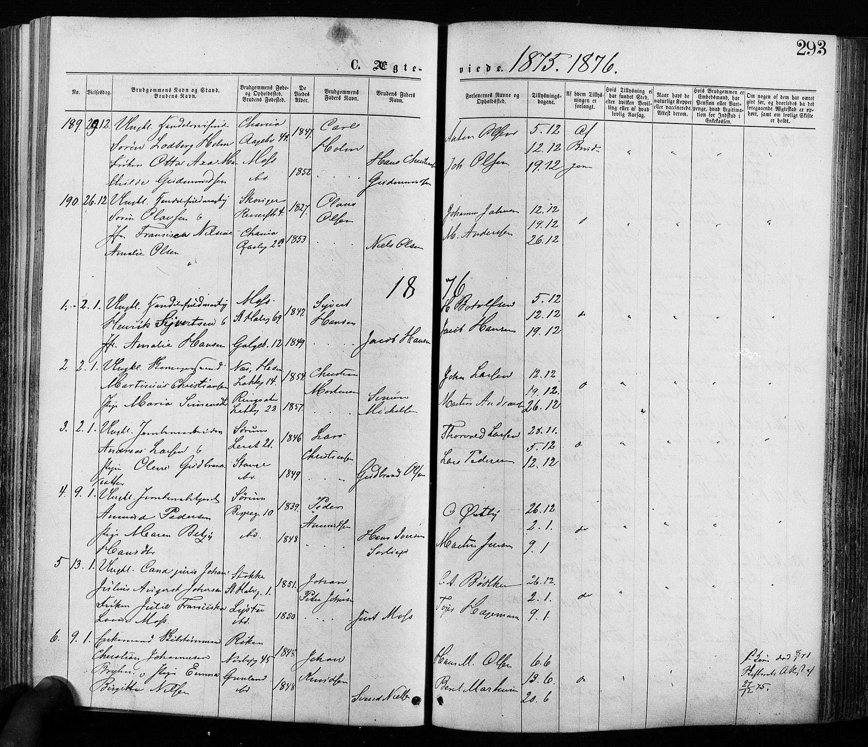 Grønland prestekontor Kirkebøker, AV/SAO-A-10848/F/Fa/L0005: Parish register (official) no. 5, 1869-1880, p. 293