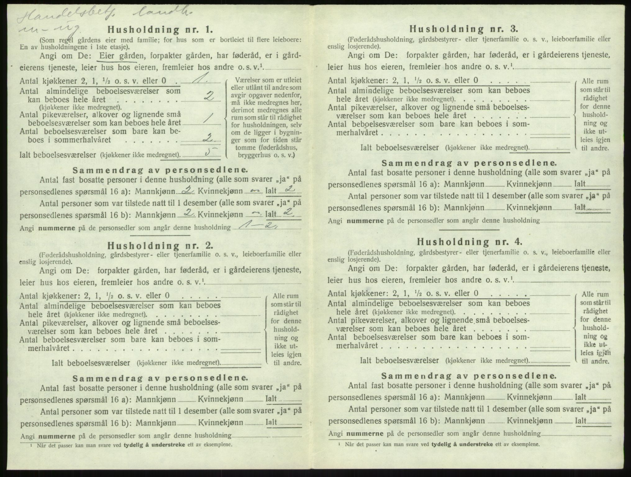 SAB, 1920 census for Sogndal, 1920, p. 1013