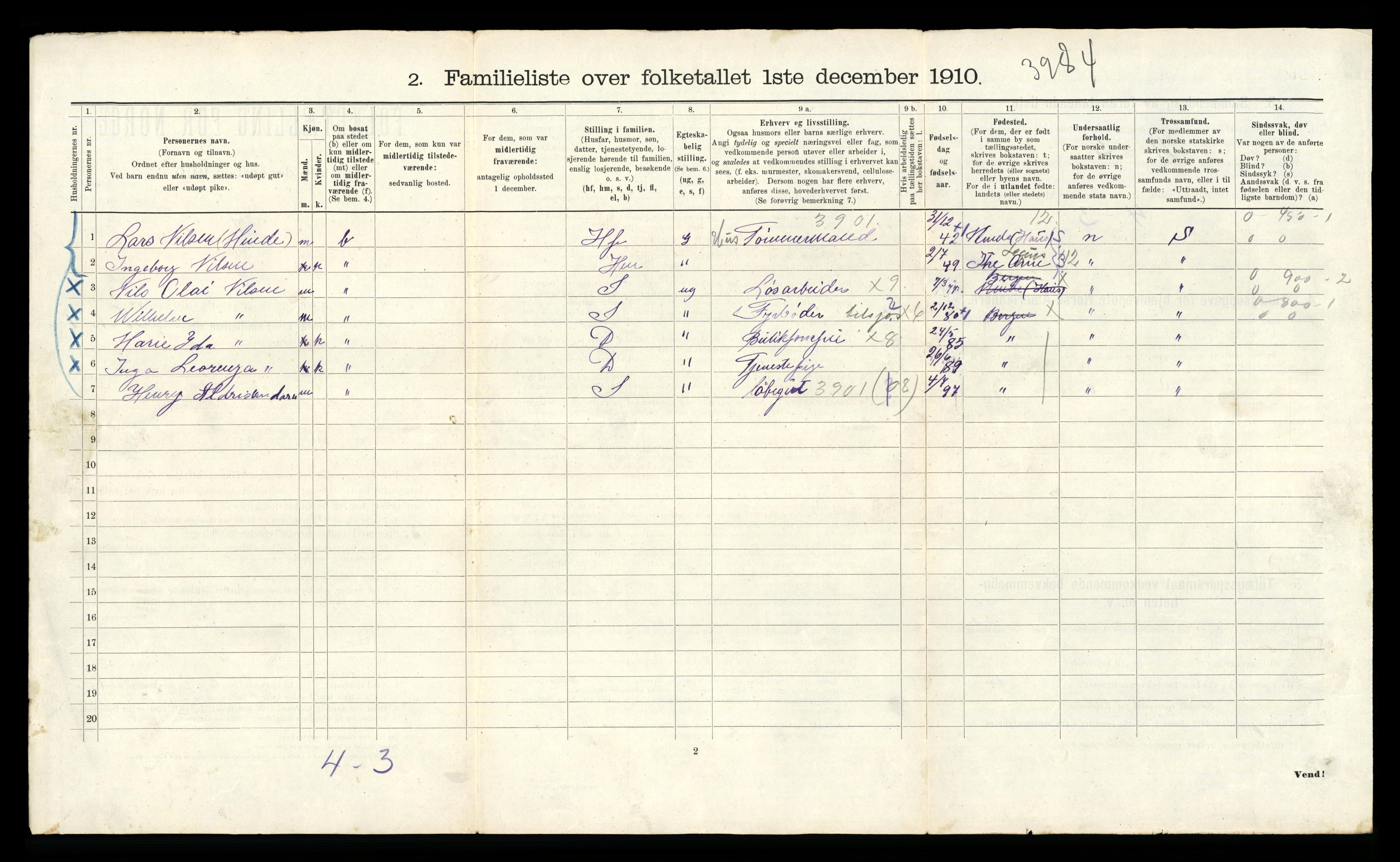 RA, 1910 census for Bergen, 1910, p. 5116