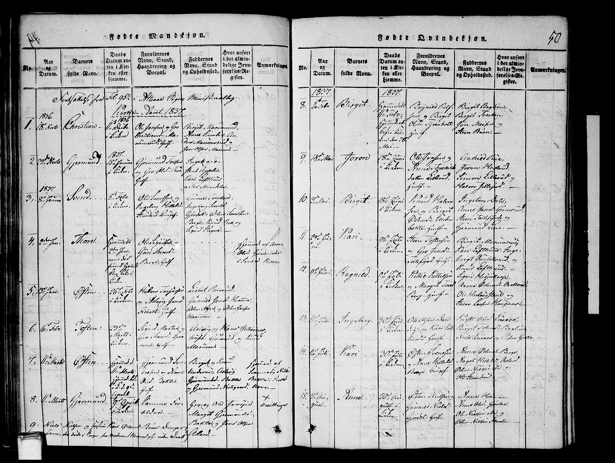 Tinn kirkebøker, SAKO/A-308/G/Gb/L0001: Parish register (copy) no. II 1 /2, 1837-1850, p. 50