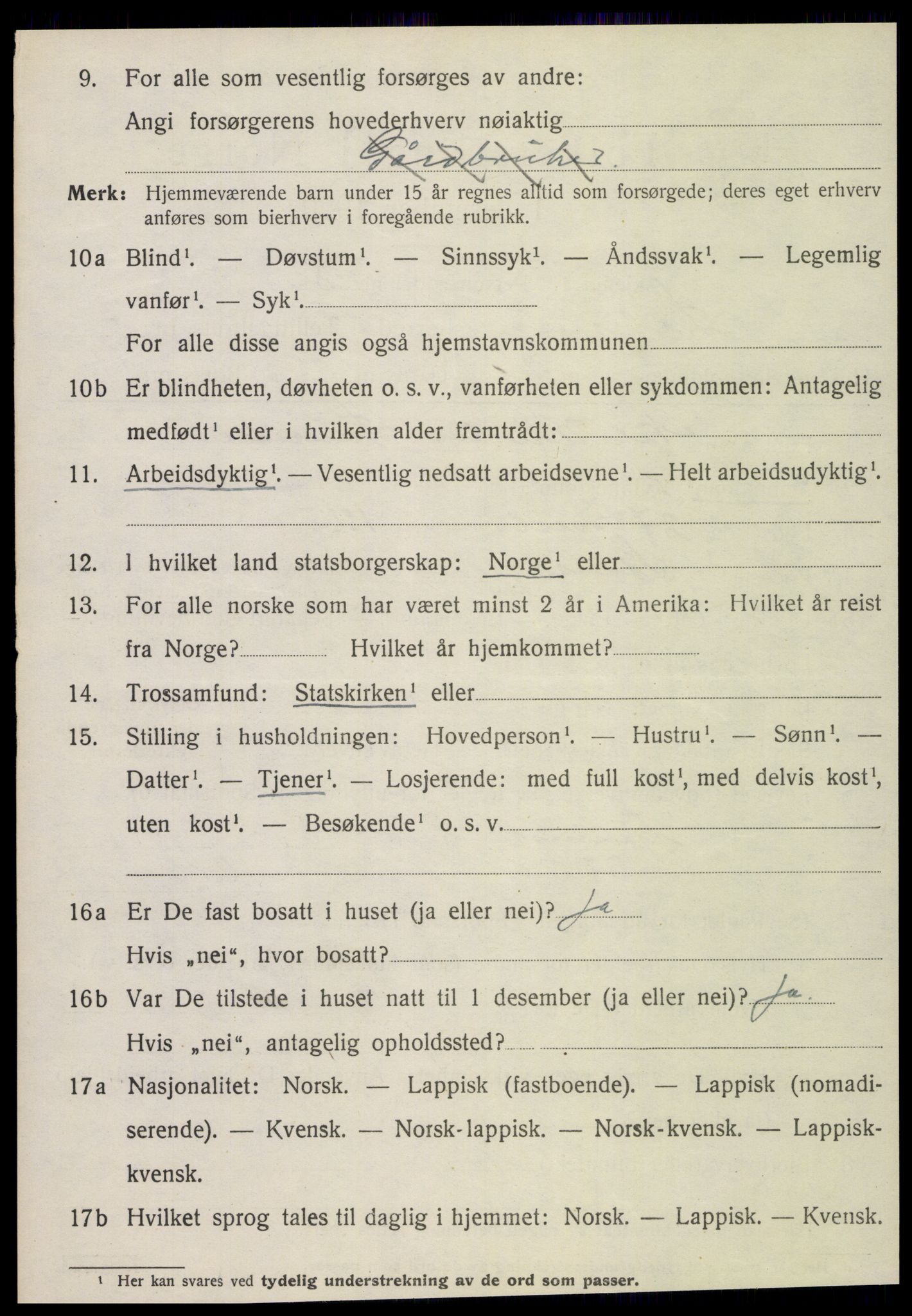 SAT, 1920 census for Leksvik, 1920, p. 6385