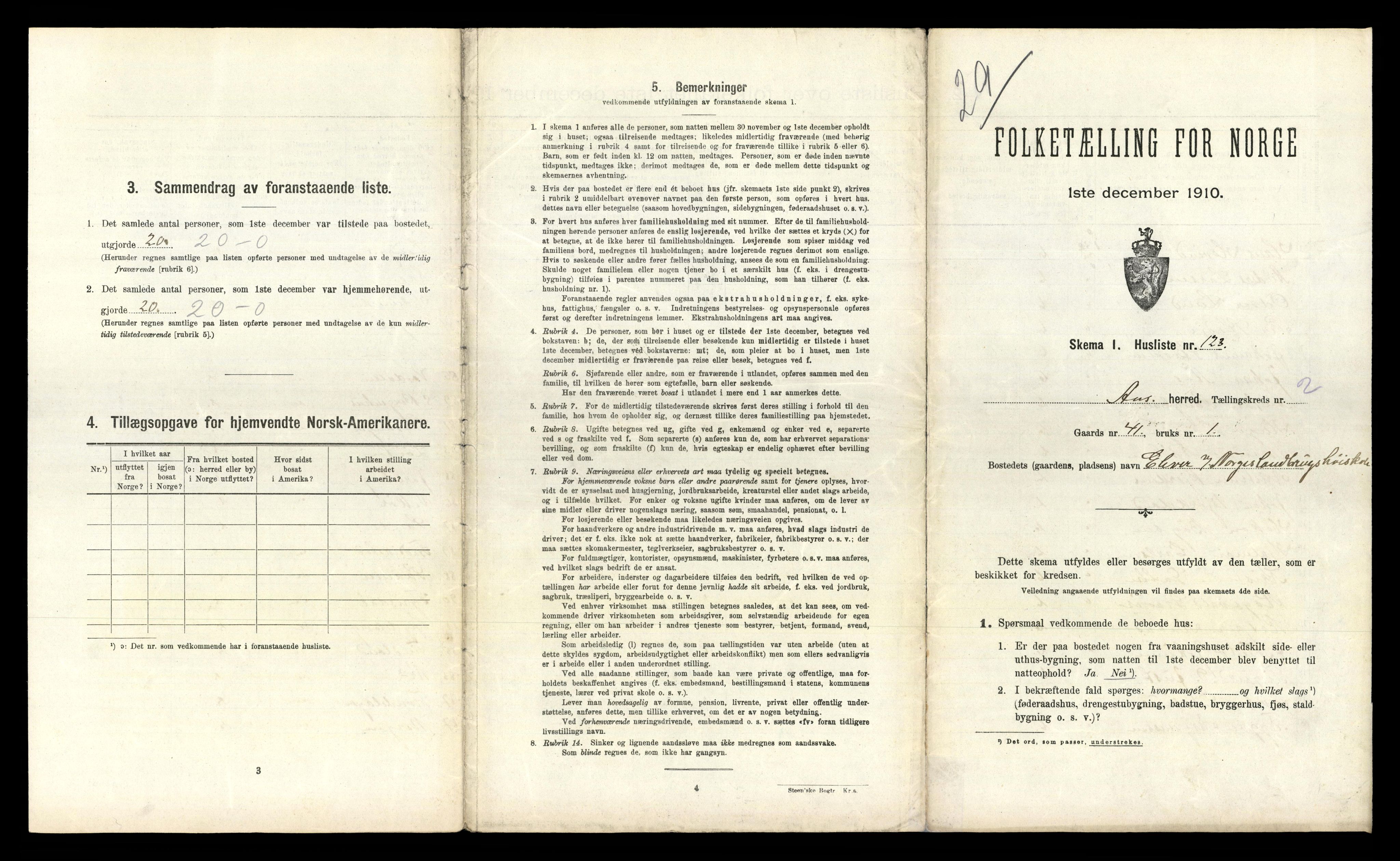 RA, 1910 census for Ås, 1910, p. 439