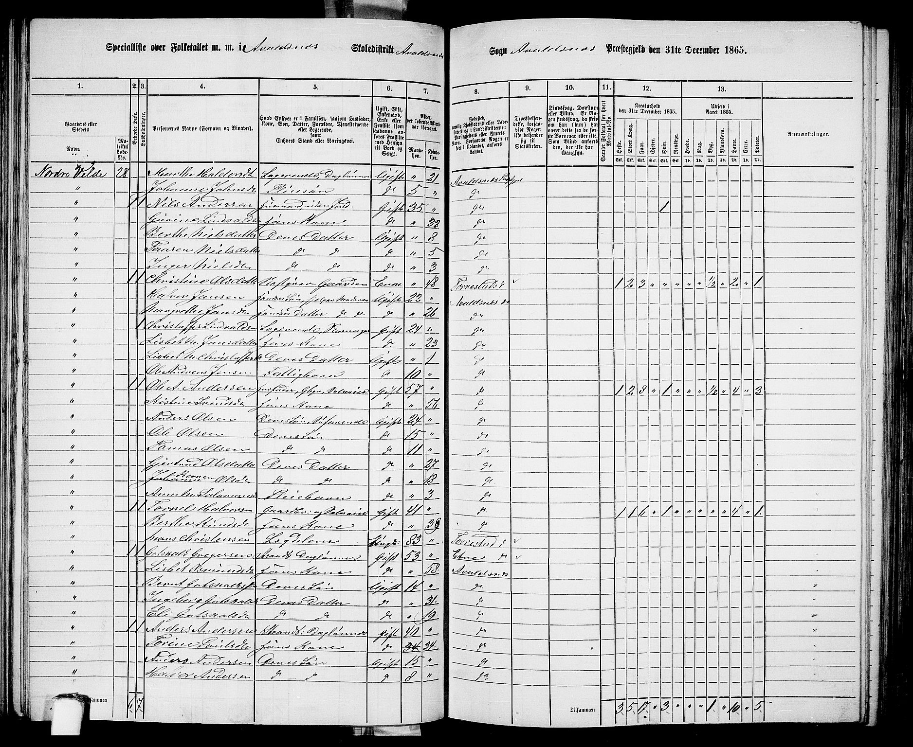 RA, 1865 census for Avaldsnes, 1865, p. 116