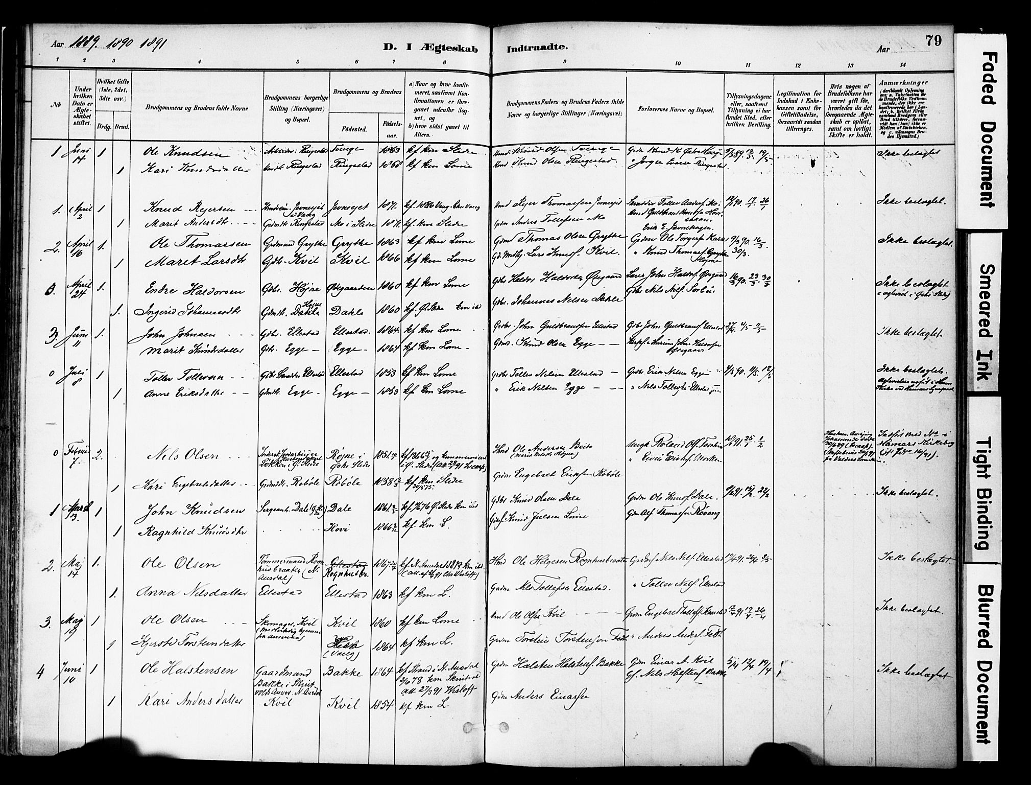 Vestre Slidre prestekontor, SAH/PREST-136/H/Ha/Haa/L0005: Parish register (official) no. 5, 1881-1912, p. 79