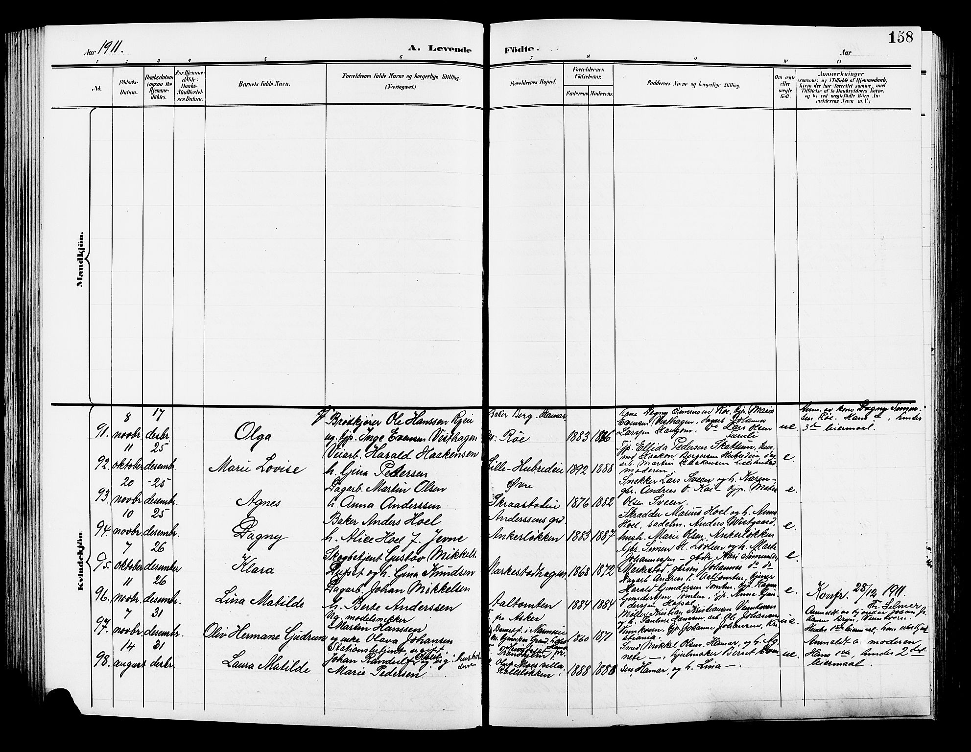 Vang prestekontor, Hedmark, SAH/PREST-008/H/Ha/Hab/L0014: Parish register (copy) no. 14, 1896-1914, p. 158