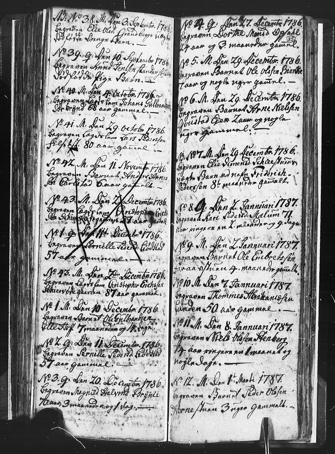 Romedal prestekontor, SAH/PREST-004/L/L0001: Parish register (copy) no. 1, 1785-1794, p. 85