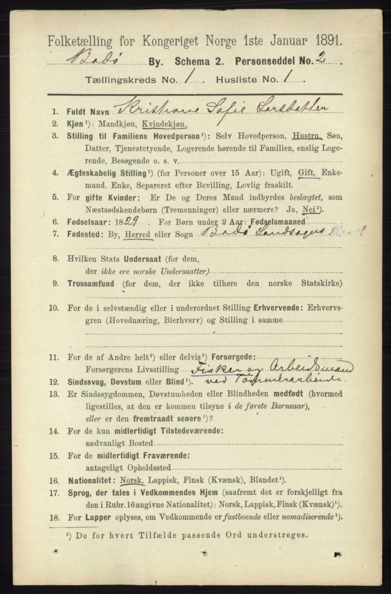 RA, 1891 census for 1804 Bodø, 1891, p. 130