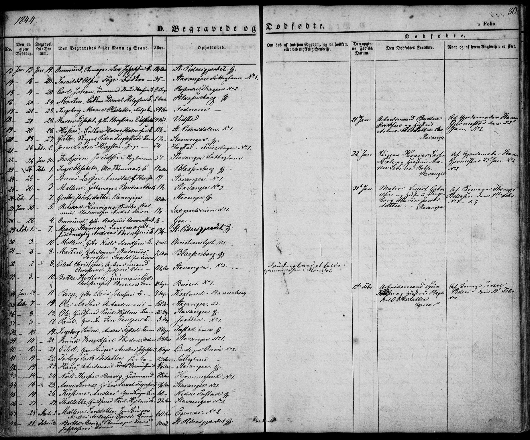 Domkirken sokneprestkontor, AV/SAST-A-101812/001/30/30BA/L0014: Parish register (official) no. A 13, 1841-1851, p. 30