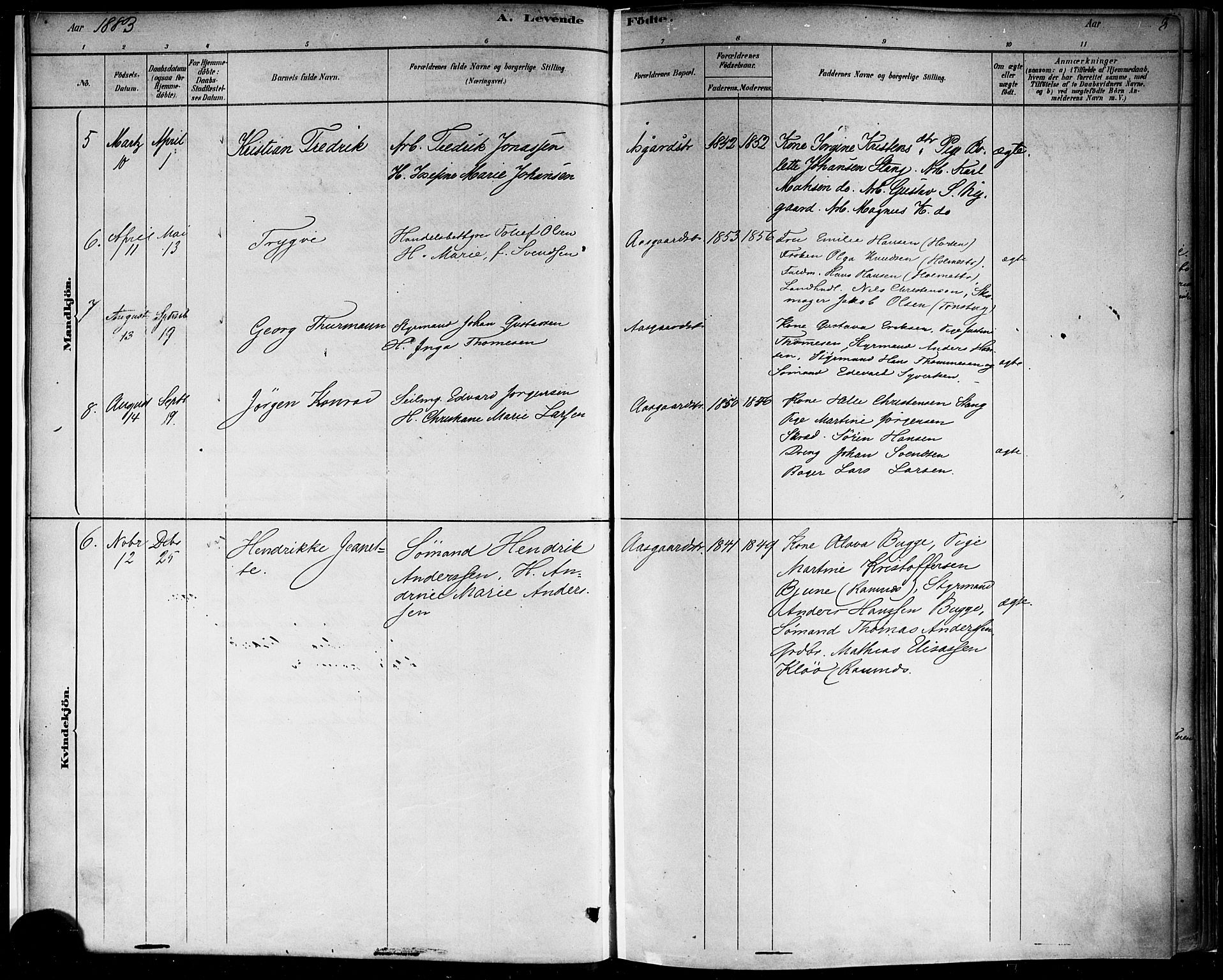 Borre kirkebøker, AV/SAKO-A-338/F/Fb/L0001: Parish register (official) no. II 1, 1878-1892, p. 8