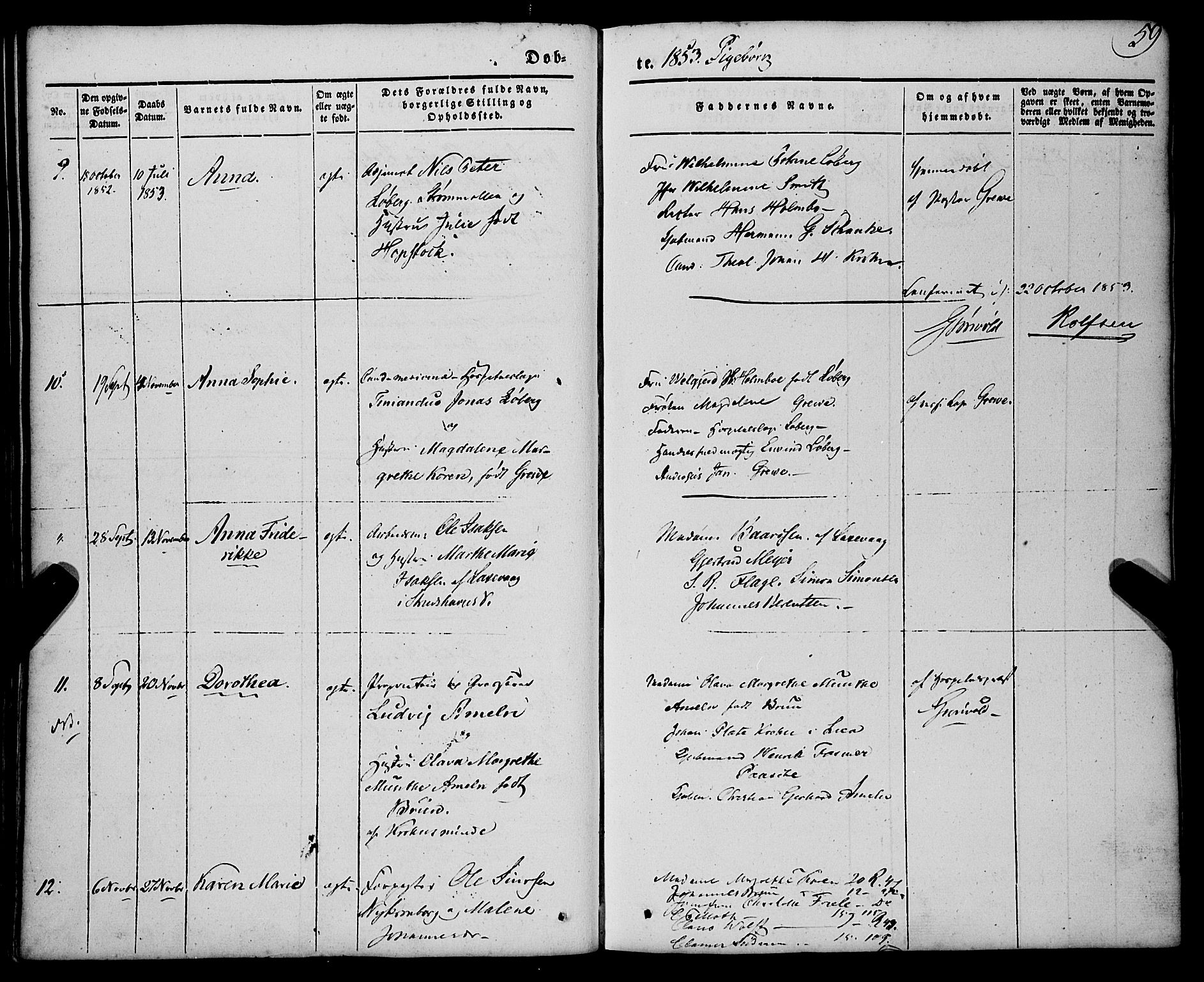 St. Jørgens hospital og Årstad sokneprestembete, AV/SAB-A-99934: Parish register (official) no. A 4, 1844-1863, p. 59