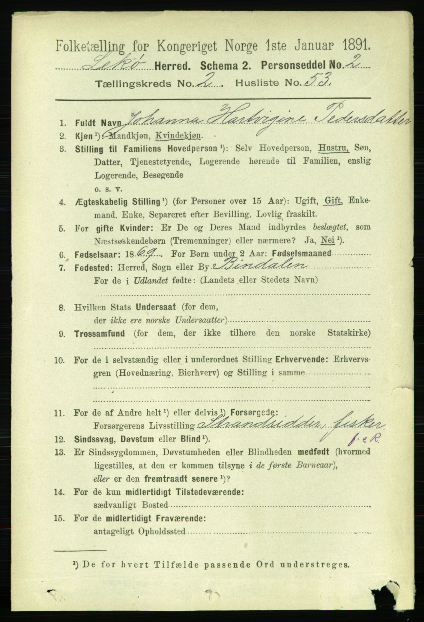 RA, 1891 census for 1755 Leka, 1891, p. 1328