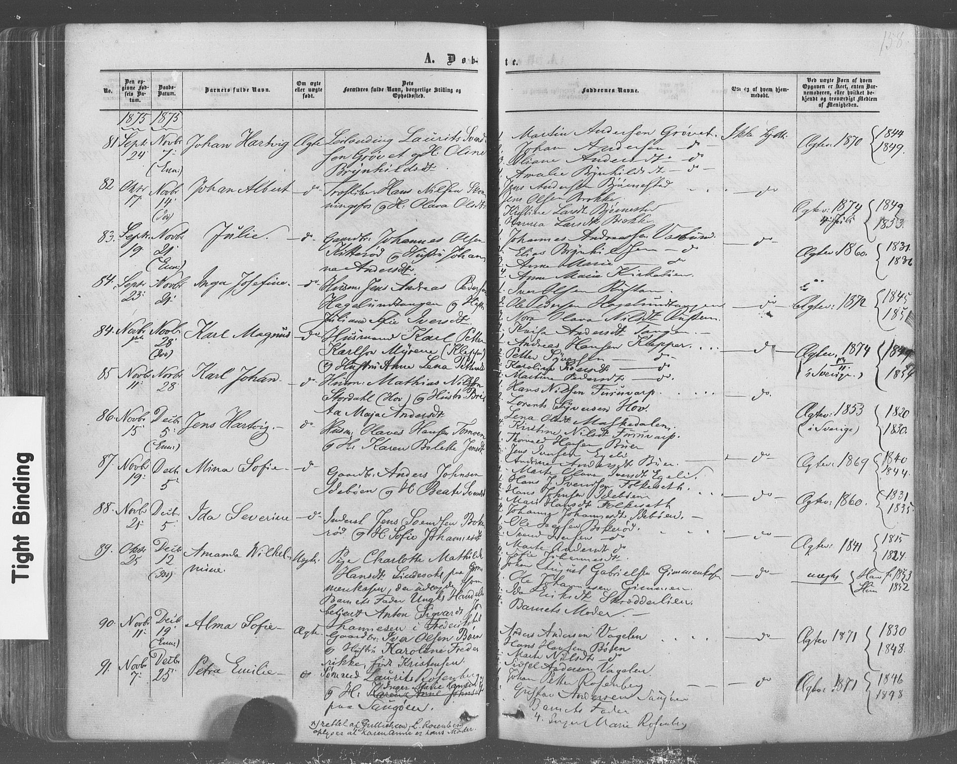 Idd prestekontor Kirkebøker, AV/SAO-A-10911/F/Fc/L0005: Parish register (official) no. III 5, 1861-1877, p. 158