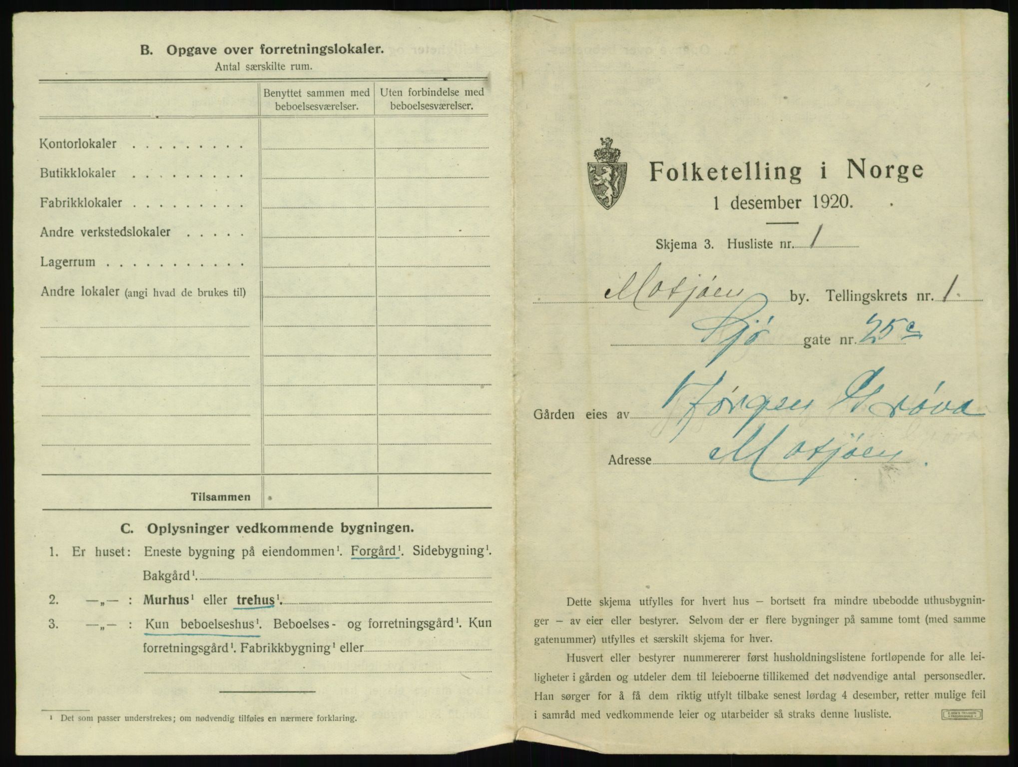 SAT, 1920 census for Mosjøen, 1920, p. 22