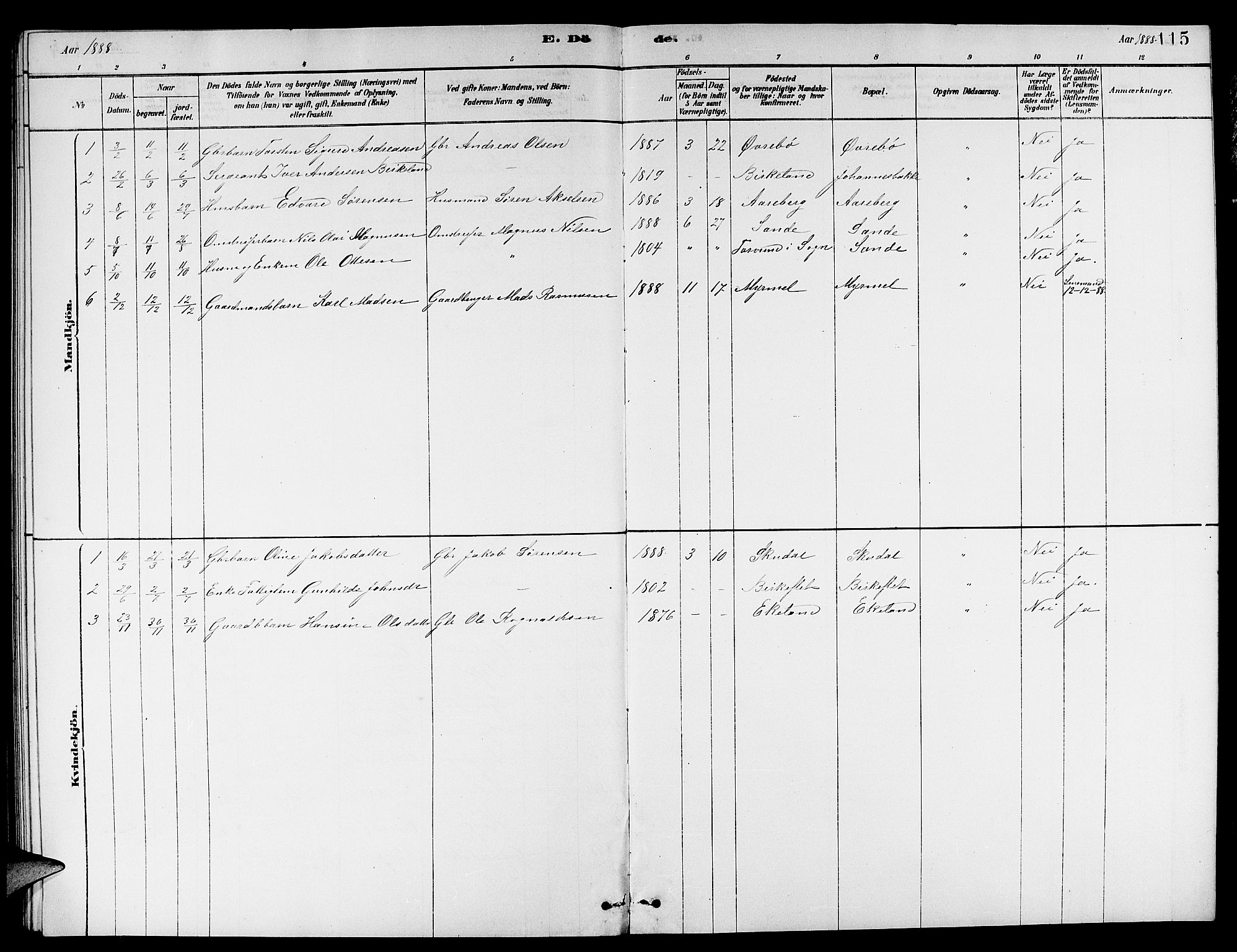 Gaular sokneprestembete, AV/SAB-A-80001/H/Hab: Parish register (copy) no. A 3, 1878-1888, p. 115