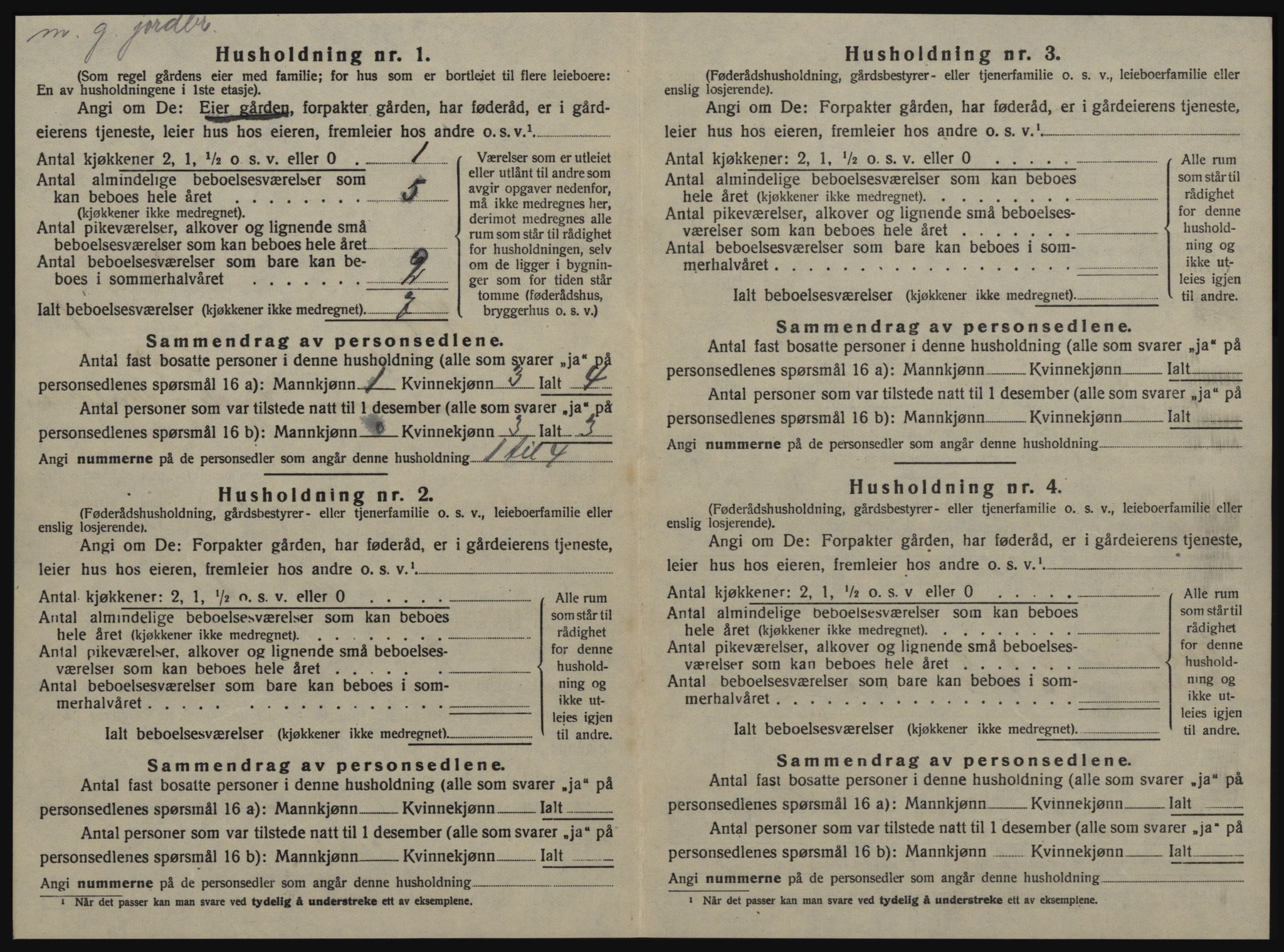 SAT, 1920 census for Horg, 1920, p. 43