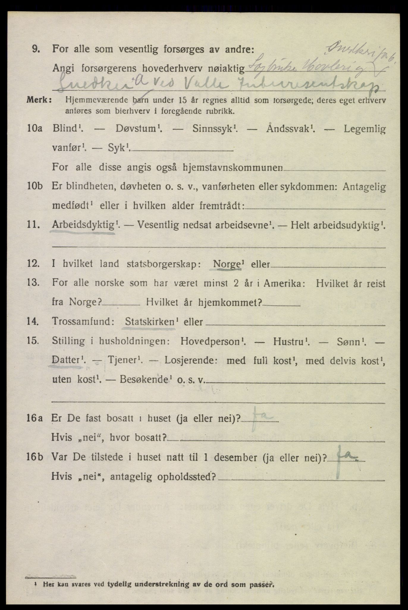 SAK, 1920 census for Sør-Audnedal, 1920, p. 6268