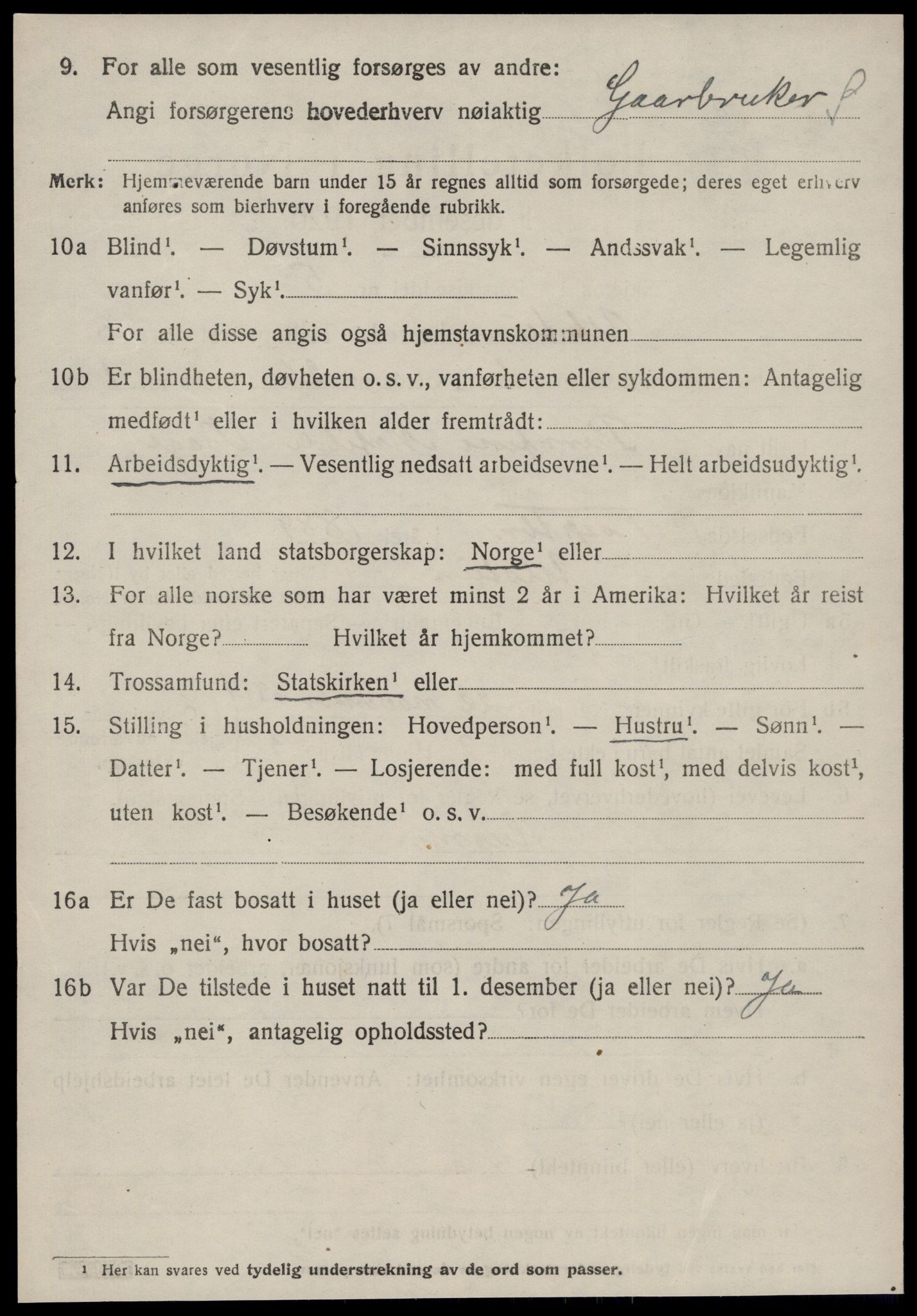 SAT, 1920 census for Ulstein, 1920, p. 4561